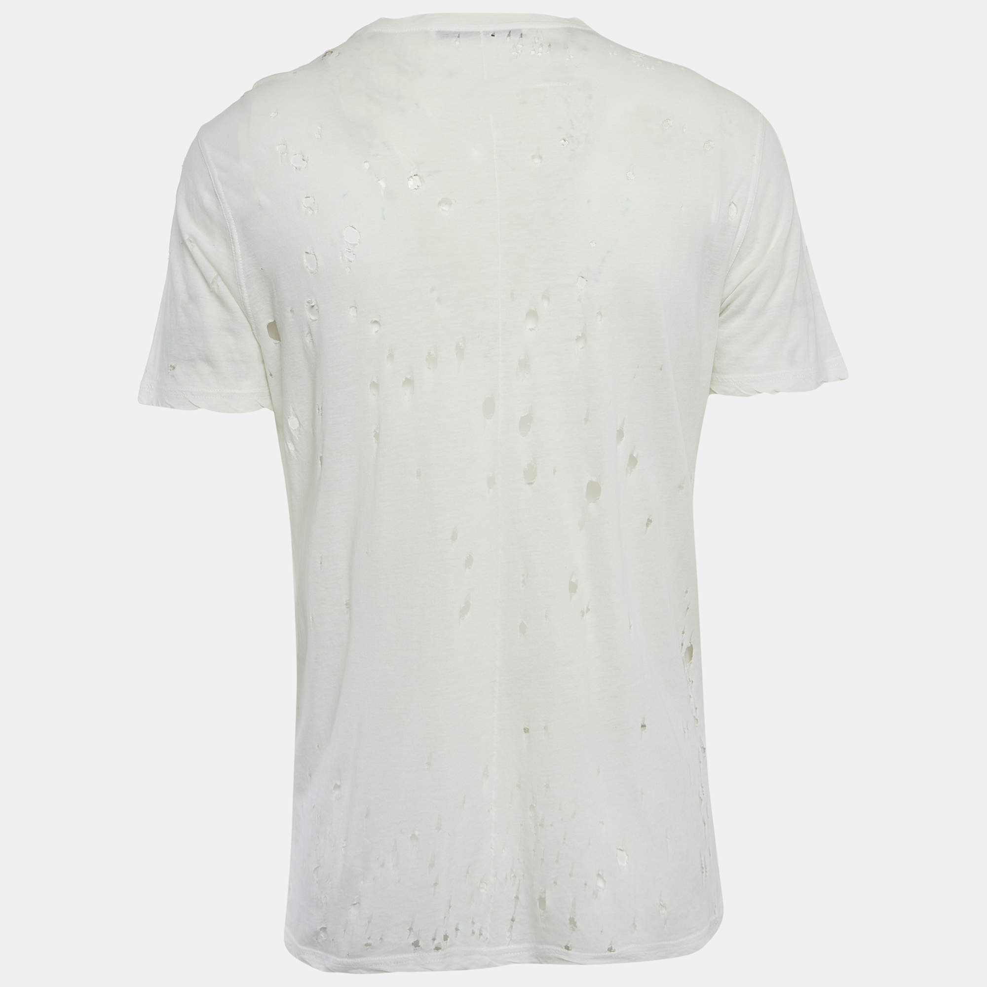 Givenchy White Star Applique Cotton Pique Polo T-Shirt XL Givenchy