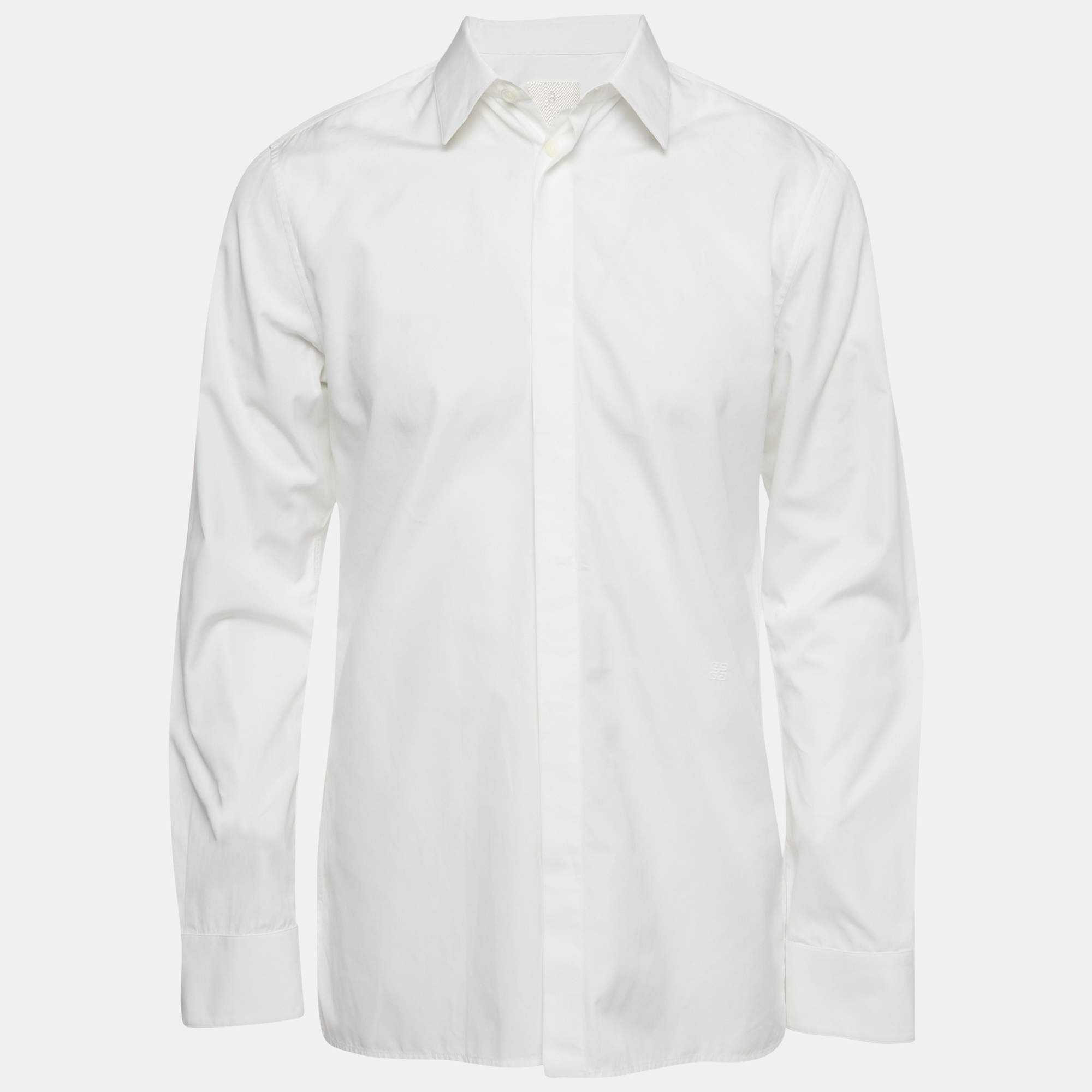 Pre Owned Givenchy White Cotton Long Sleeve Shirt L 