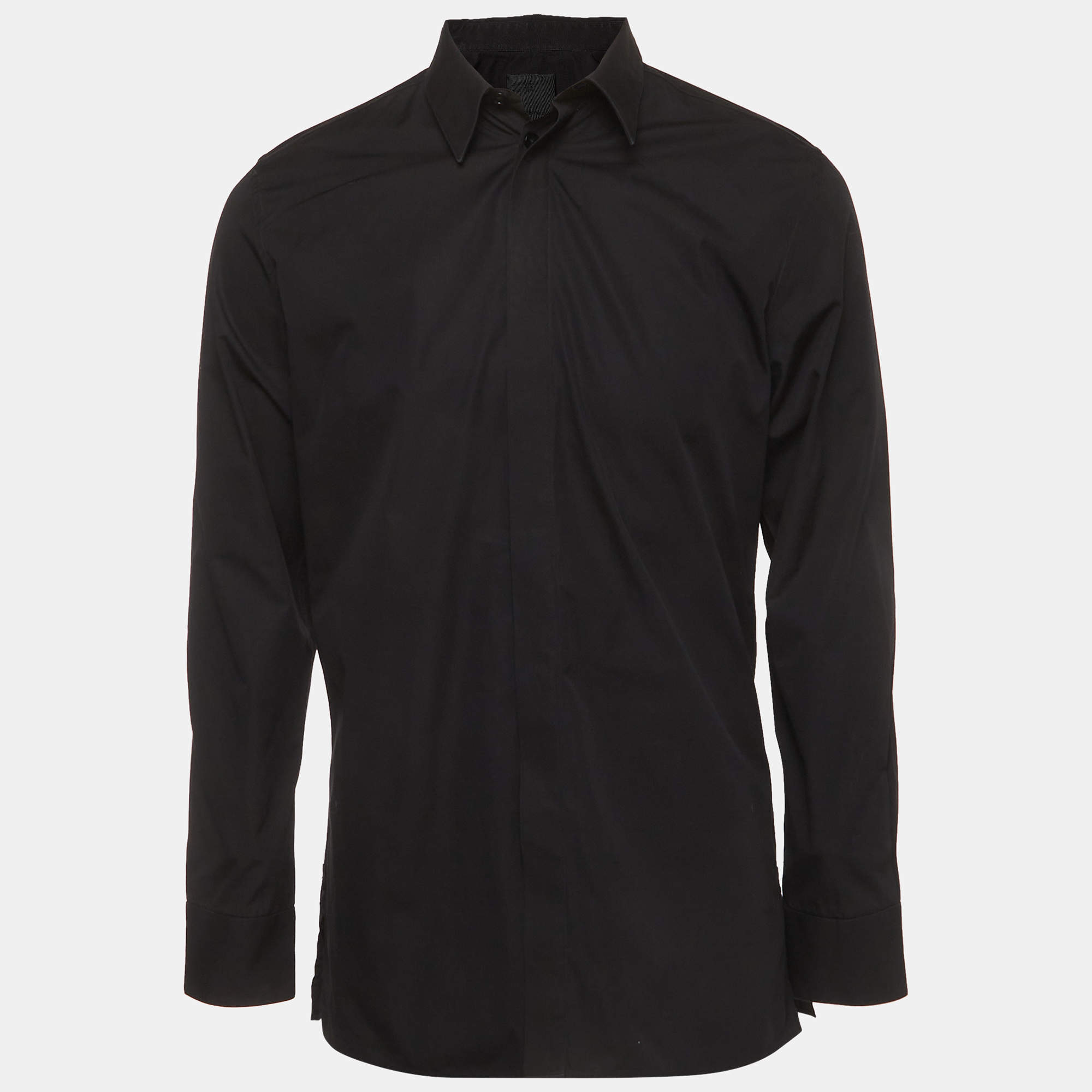 Pre Owned Givenchy Black Cotton Long Sleeve Shirt L 
