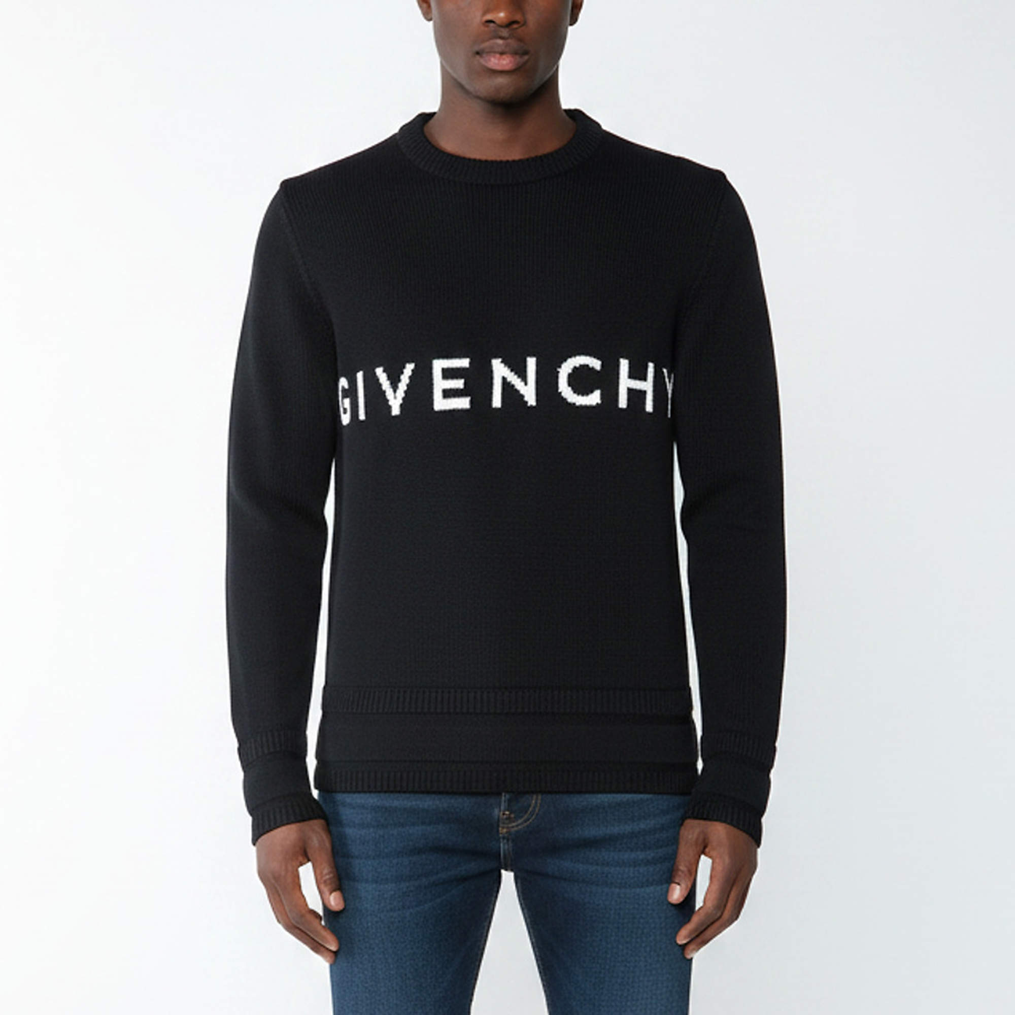 Pre Owned Givenchy Black 4G Logo Cotton Knit Pullover M