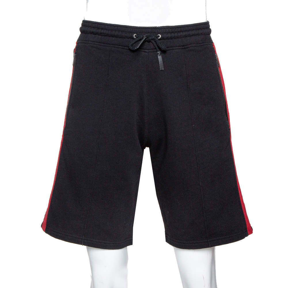 Givenchy Black Cotton Contrast Stripe Drawstring Waist Shorts XS