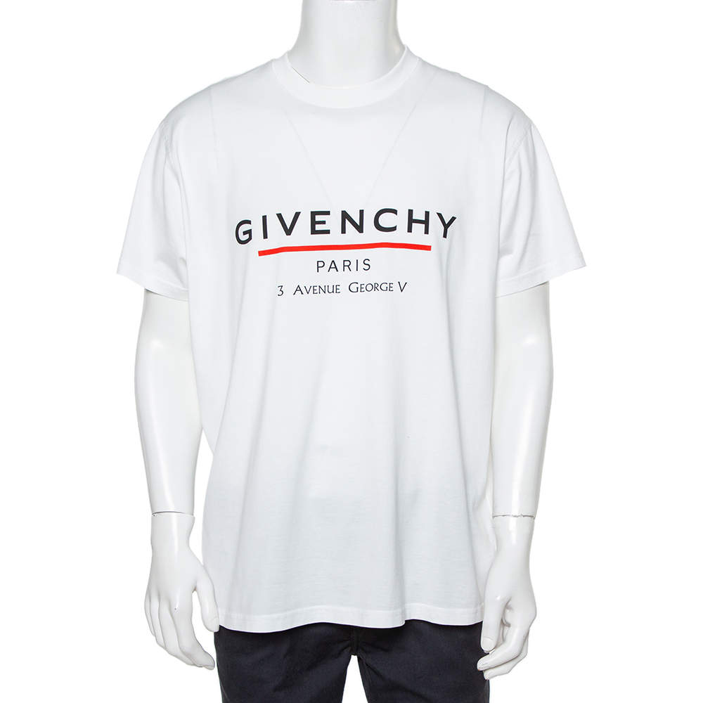 Givenchy White Cotton Logo Print Crewneck T-Shirt XS