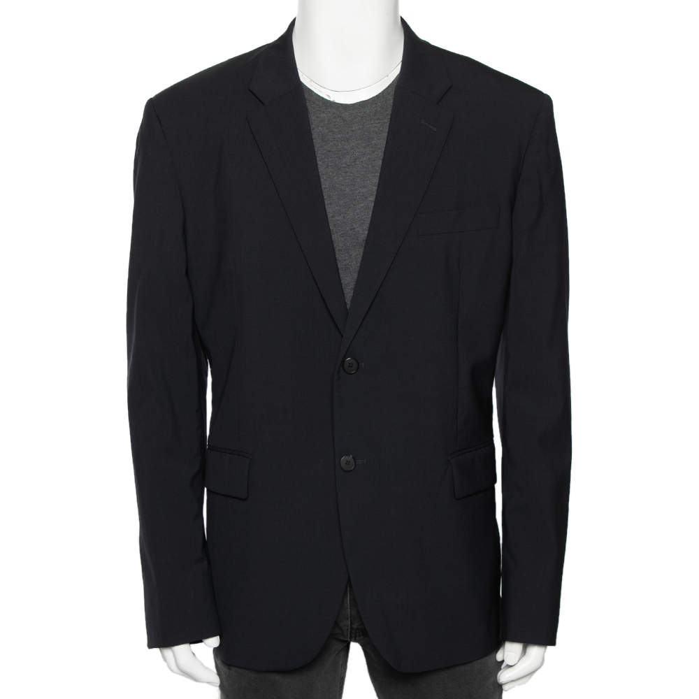 مملوكة مسبقًا جاكيت بليزر جيفنشي صوف أزرق مفصل مقاس كبير جداً جداً جداً (اكس اكس اكس لارج)