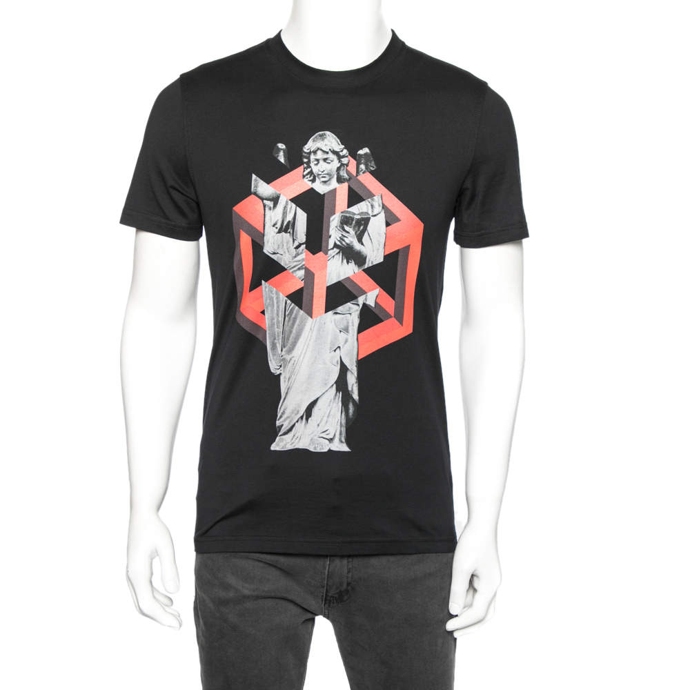 Givenchy Black Printed Cotton Short Sleeve T-Shirt S