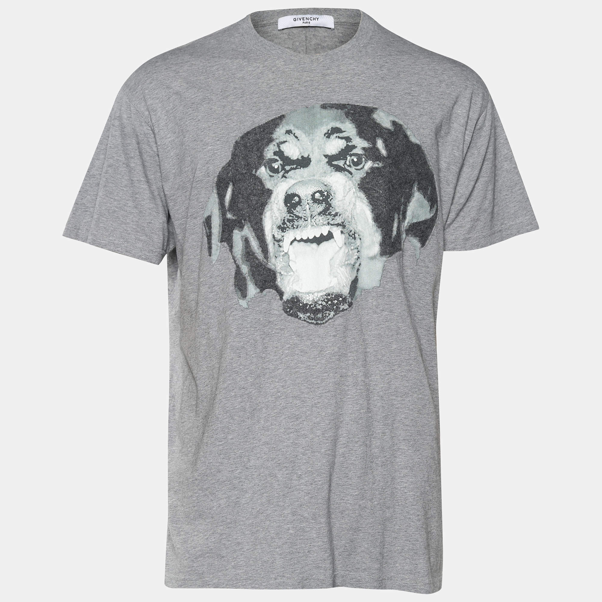 Givenchy Grey Mélange Knit Columbian Fit Rottweiler T-Shirt S Givenchy | TLC