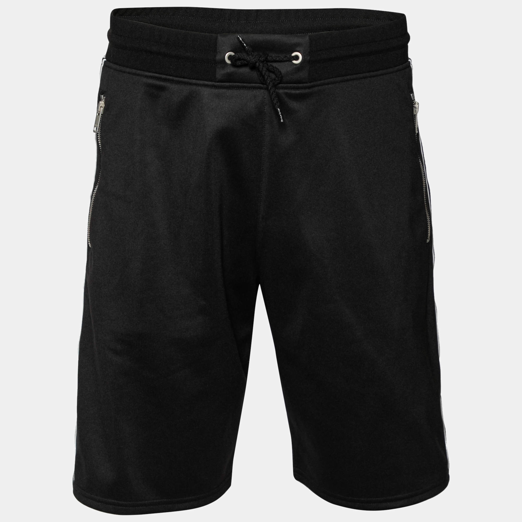 Givenchy Black Jersey Logo Tape Trimmed Shorts M