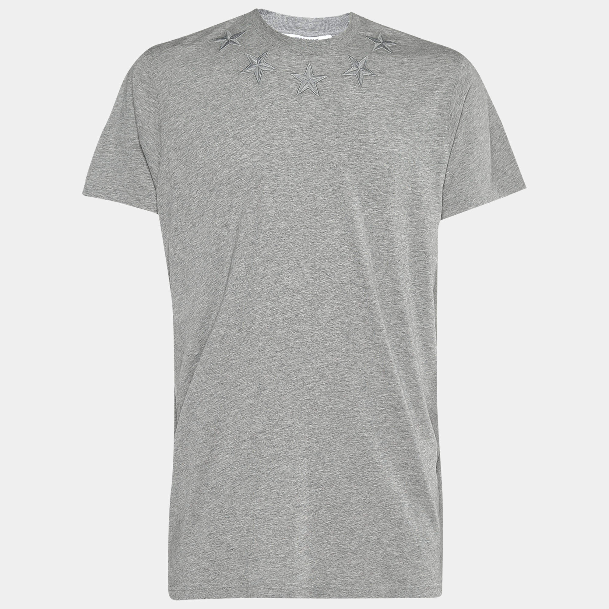 مملوكة مسبقًا تي شيرت جيفنشي مزيج أقمشة رصاصي حليات نجوم قصة كوبان مقاس صغير جداً جداً (اكس اكس سمول)