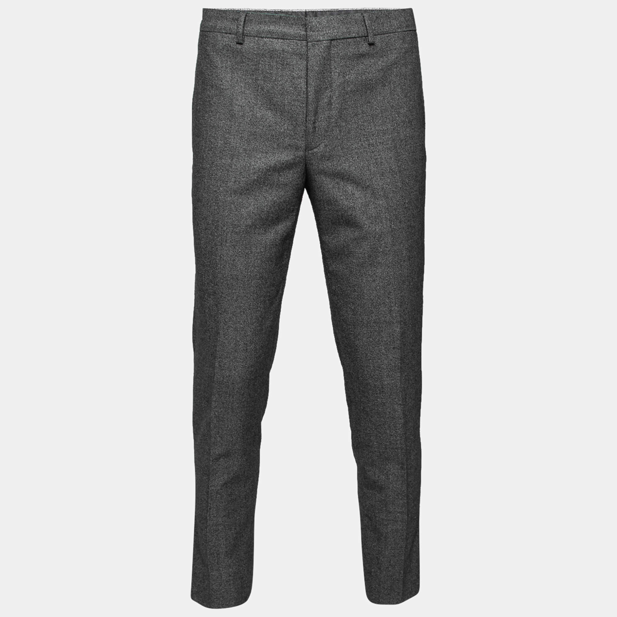 Pre Owned Givenchy Grey Wool Tailored Pants L