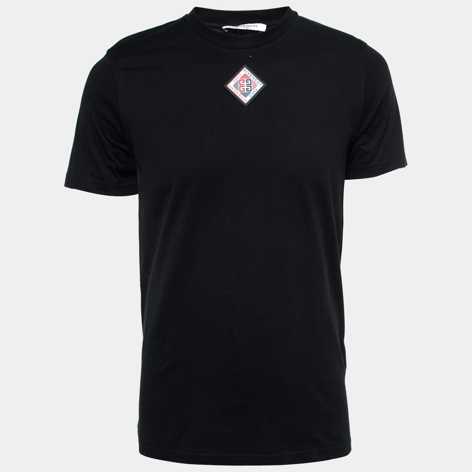 Tシャツ・カットソー Givenchy Cotton Black T-Shirt With Embroidered Givenchy Logo Givenchy logo-embroidered Cotton T-shirt | Black | FARFETCH
