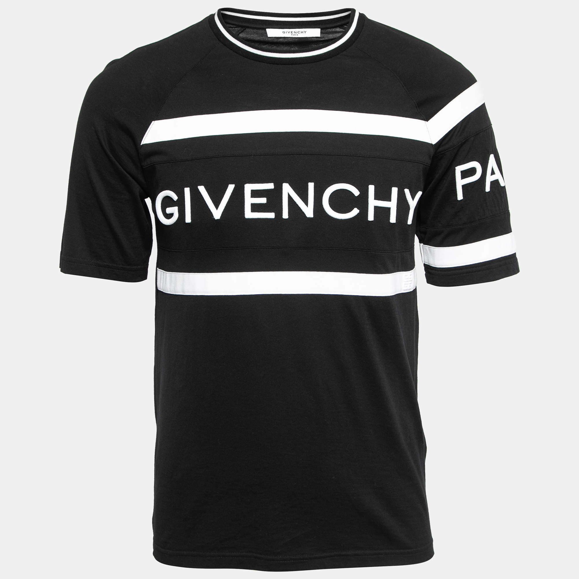 Givenchy Black Cotton Logo Embroidered T-Shirt XS Givenchy Givenchy Black Cotton Logo Embroidered T-Shirt XS Givenchy