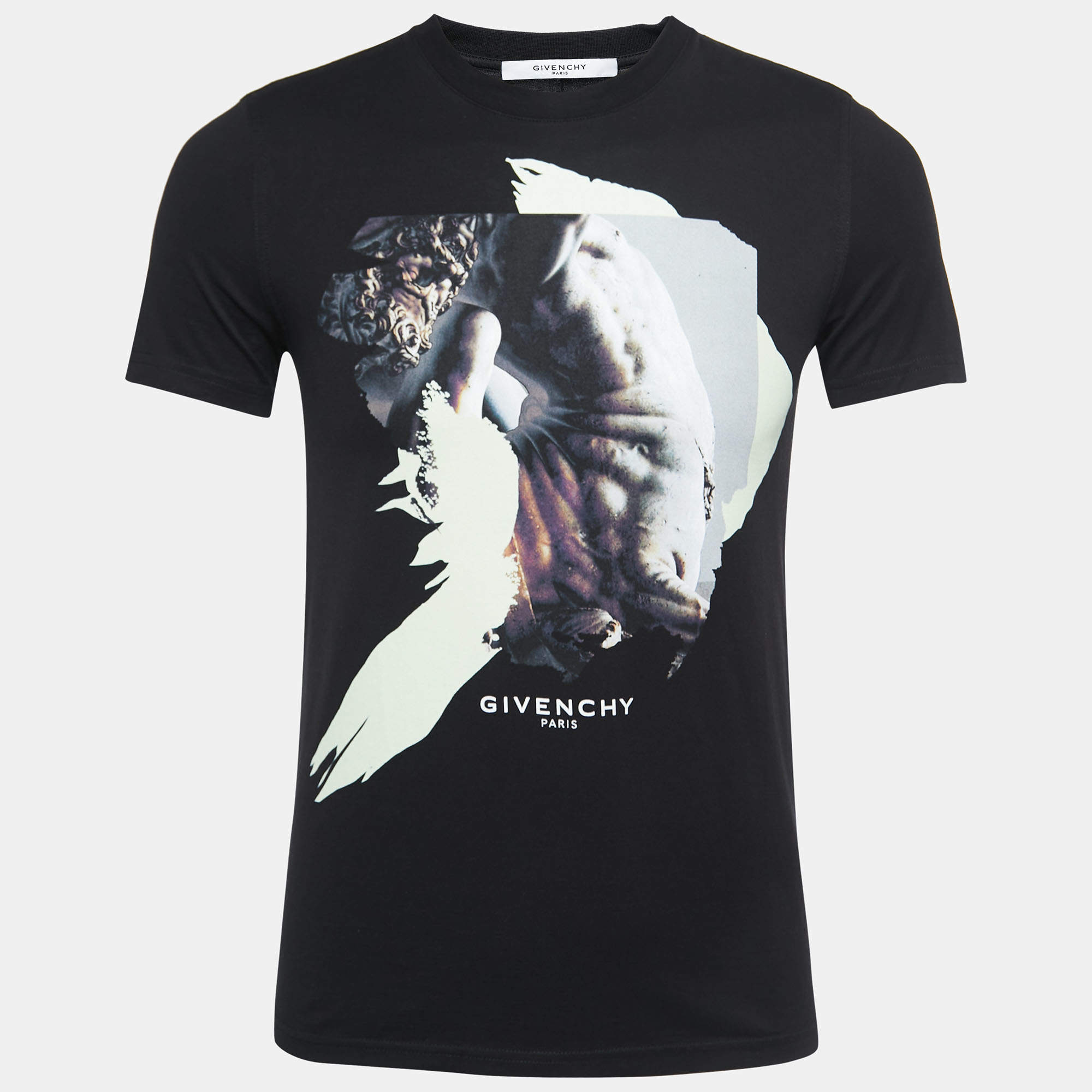 Givenchy Black Printed Cotton Crew Neck T-Shirt XS
