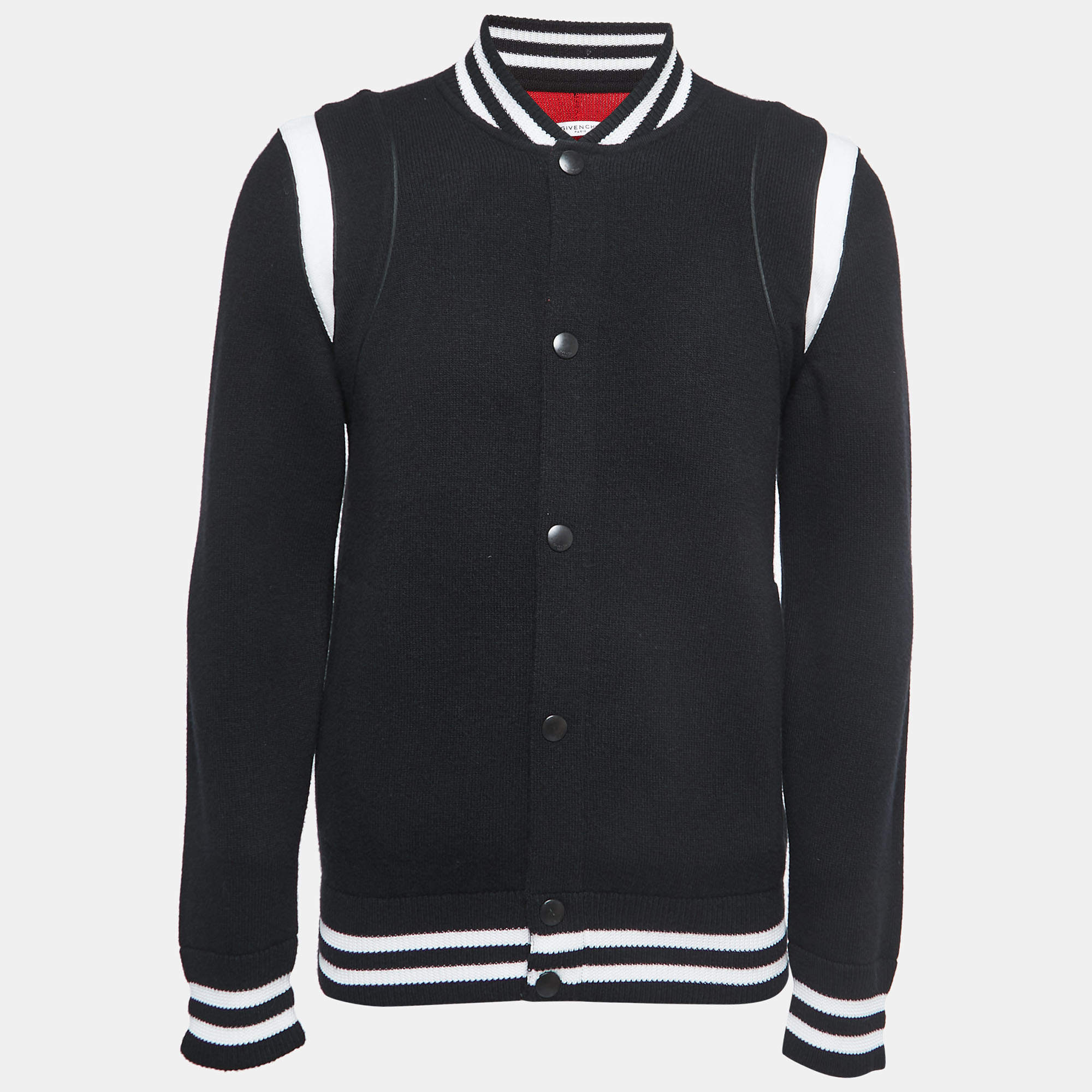 Givenchy Black Wool Blend Button Front Jacket L