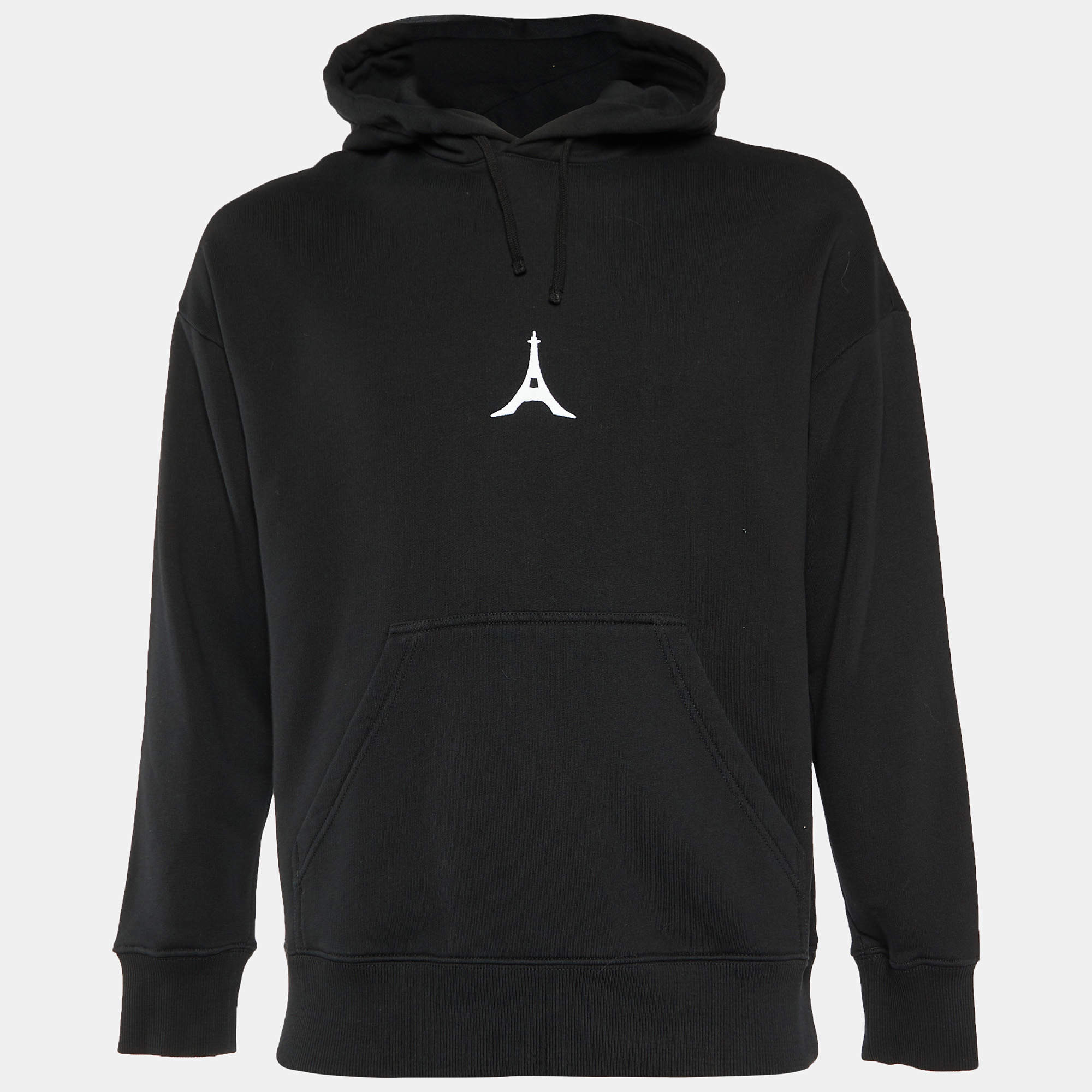 Givenchy Black Logo Patch Cotton Knit Hoodie S