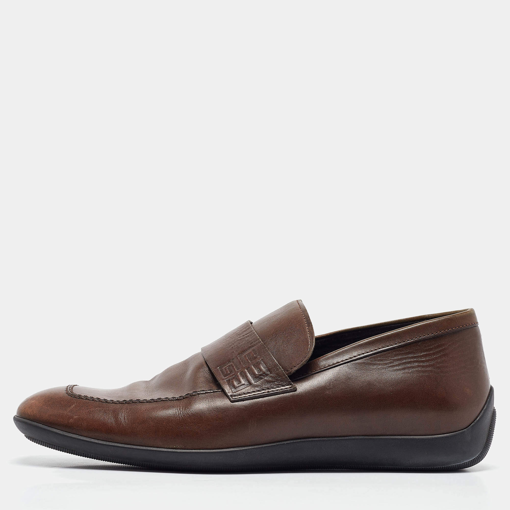Givenchy Brown Leather Slip On Loafers Size 42