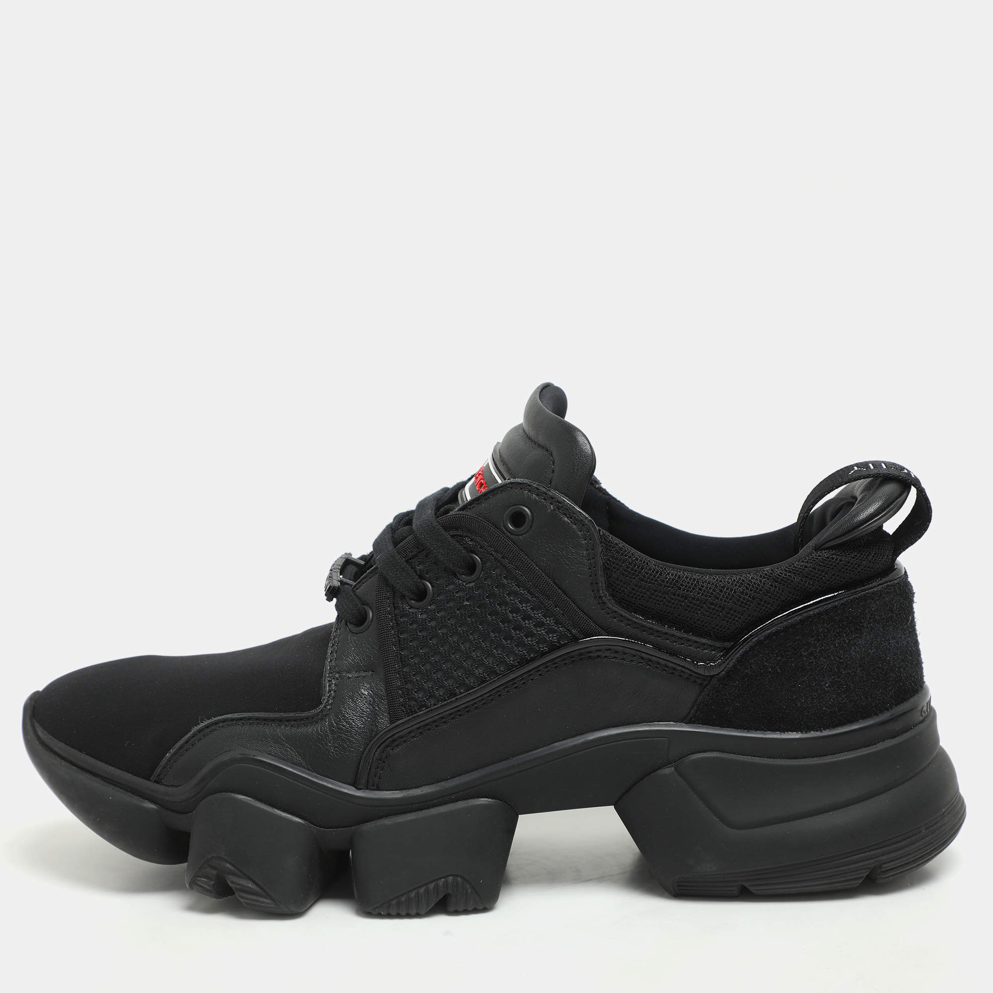 Givenchy Black Leather and Mesh Jaw Low Top Sneakers Size 44