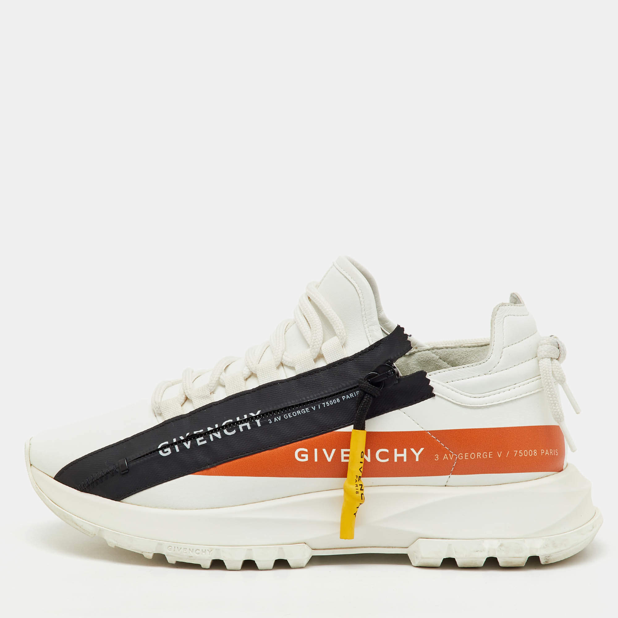 Pre Owned Givenchy White Perforated Leather Spectre Runner Sneakers Size 39