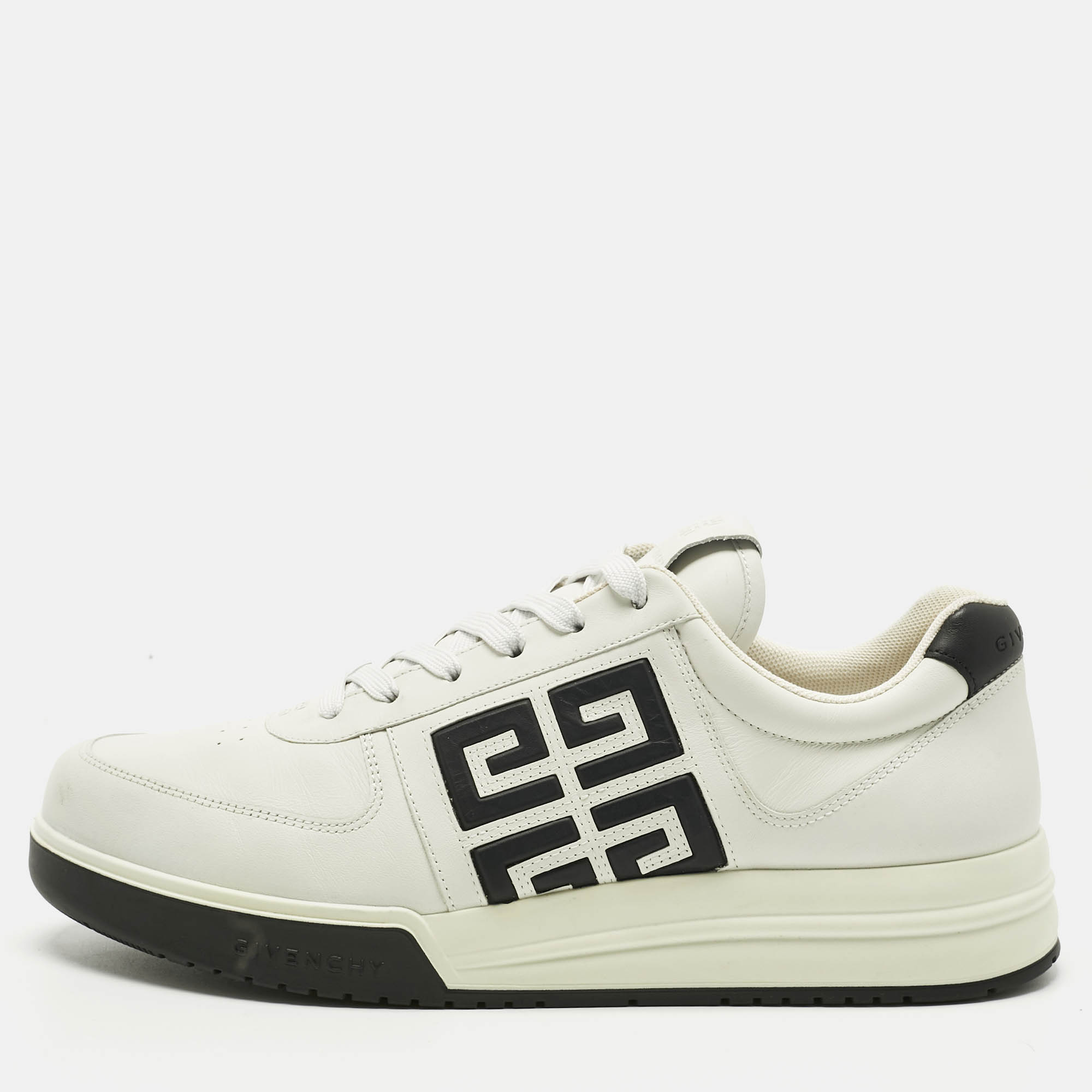 Pre Owned Givenchy White Leather G4 Lace Up Sneakers Size 44