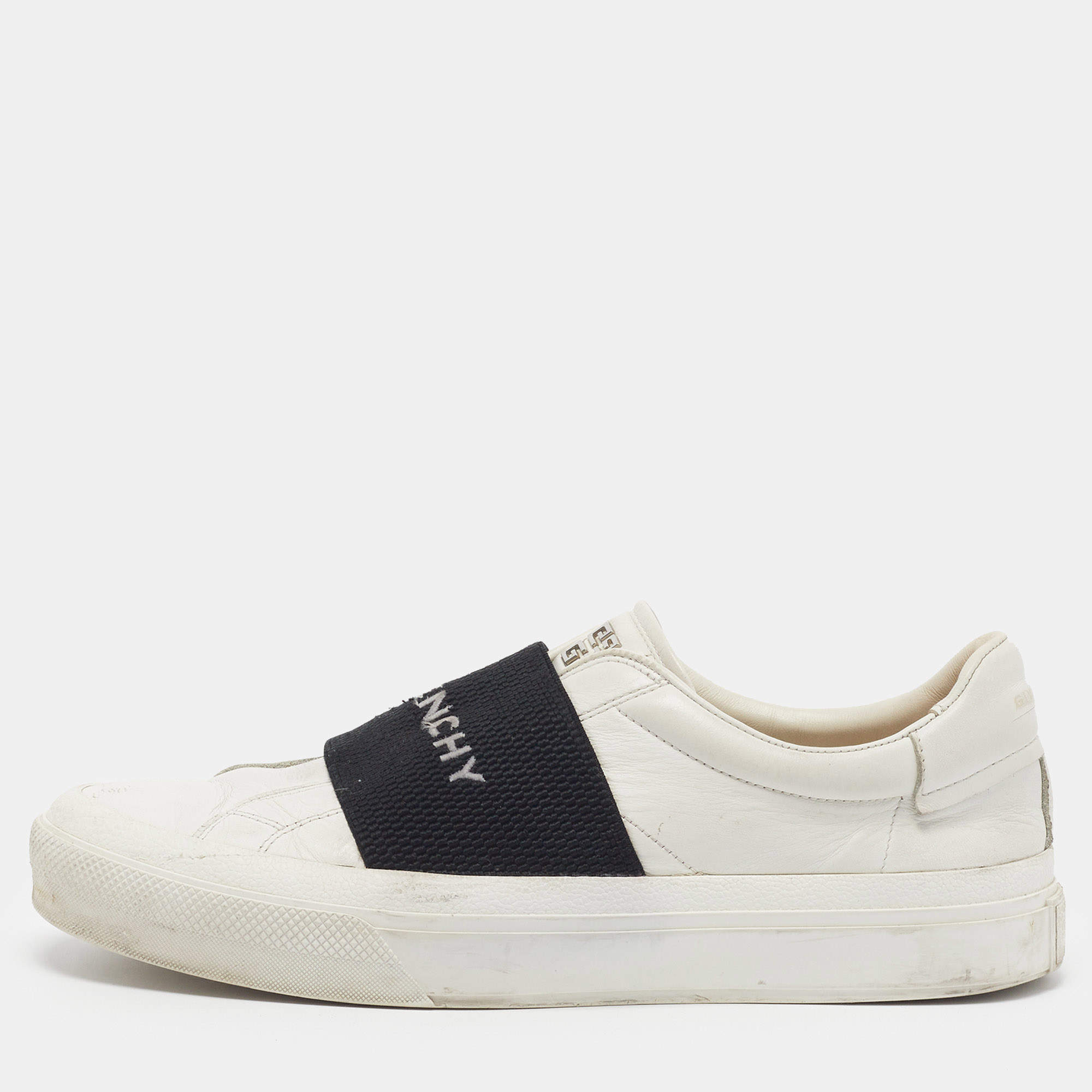 Pre Owned Givenchy Urban Street Size 41 White Leather Slip On Sneakers