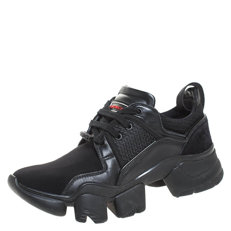 Givenchy Black Nylon, Mesh and Leather Jaw High Top Sneakers Size 42