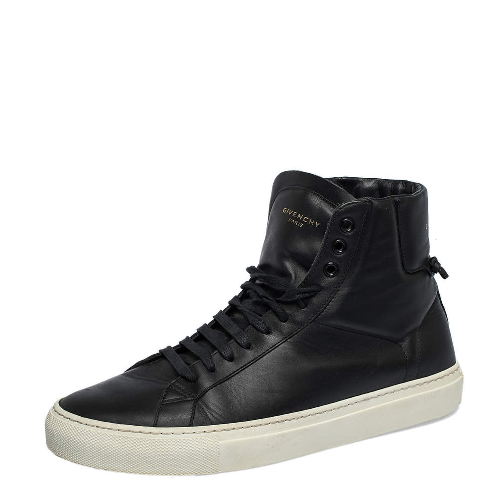 Givenchy Black Leather Urban Street Knot Detail High Top Lace Up Sneakers  Size 40 Givenchy | TLC