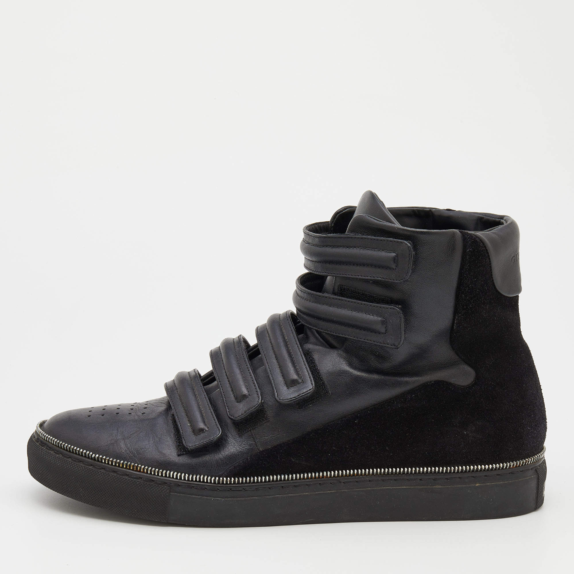 Givenchy Black Leather And Suede High Top Sneakers Size 44