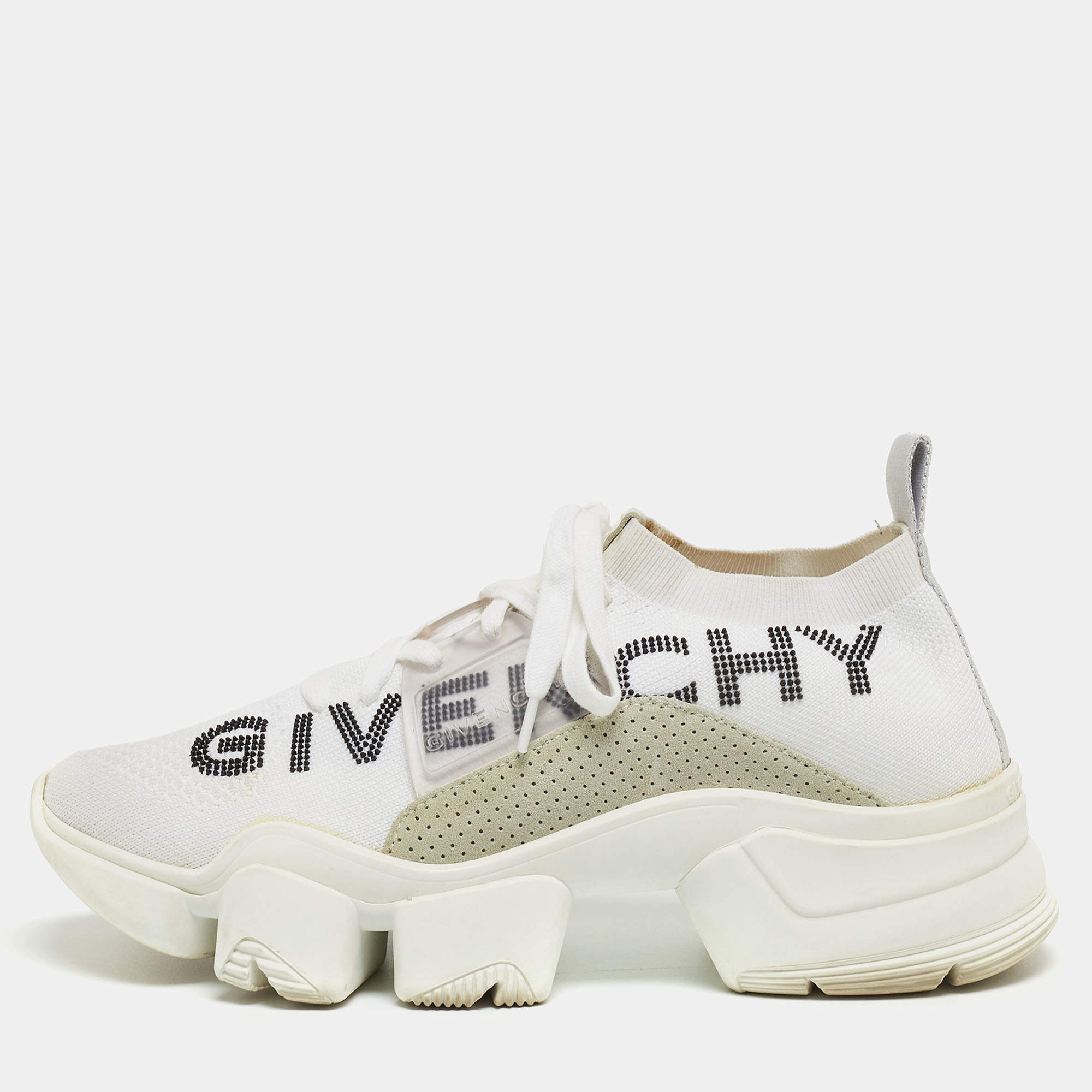 Givenchy White Knit Fabric Low Top Sneakers Size 40