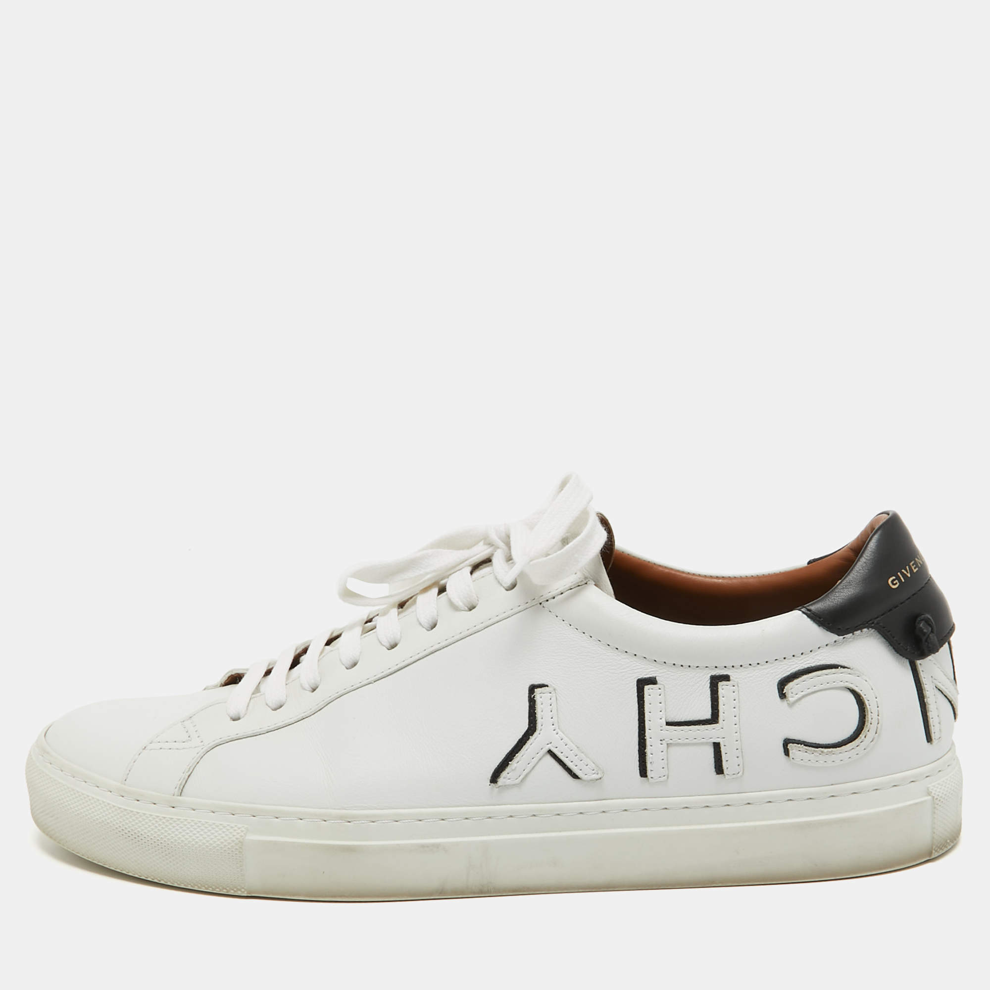 Givenchy White Leather Reverse Logo Urban Street Sneakers Size 44