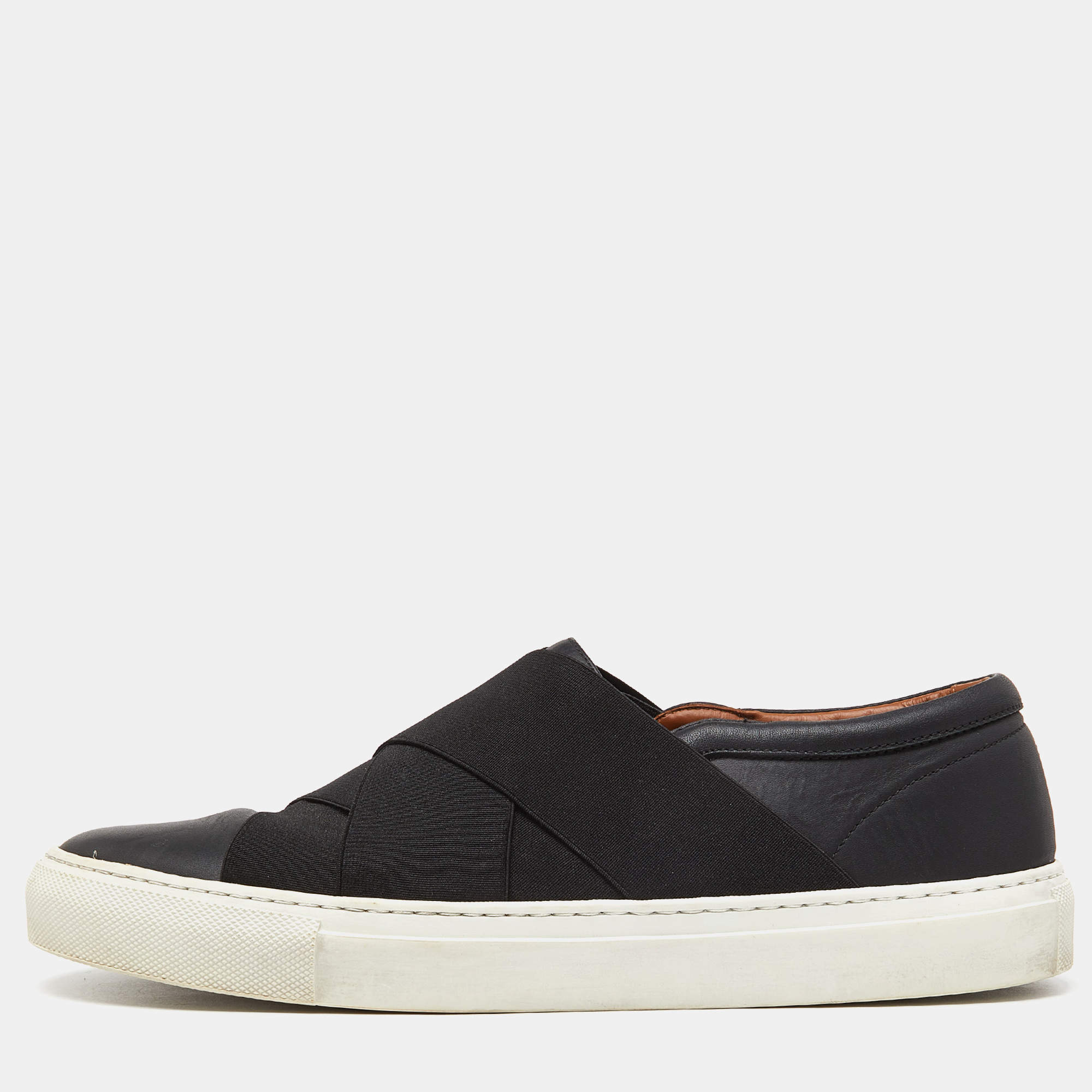 Givenchy Black Leather and Elastic Band Slip On Sneakers Size 41