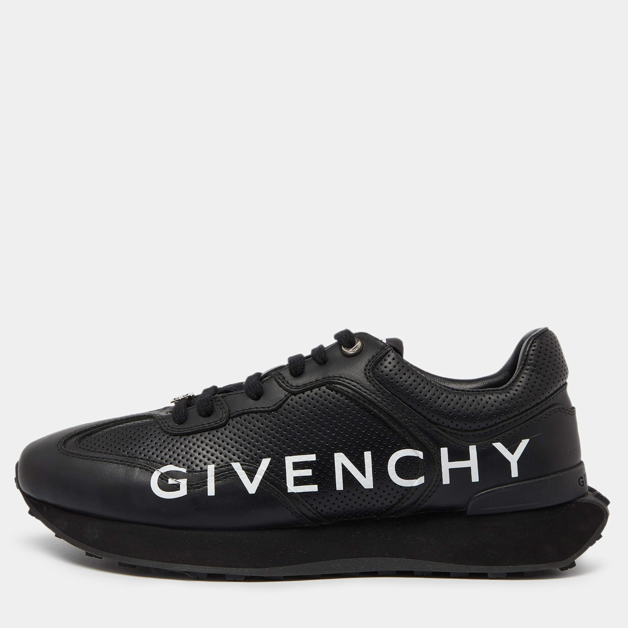 Givenchy Black Leather Lace Up  Sneakers Size 45