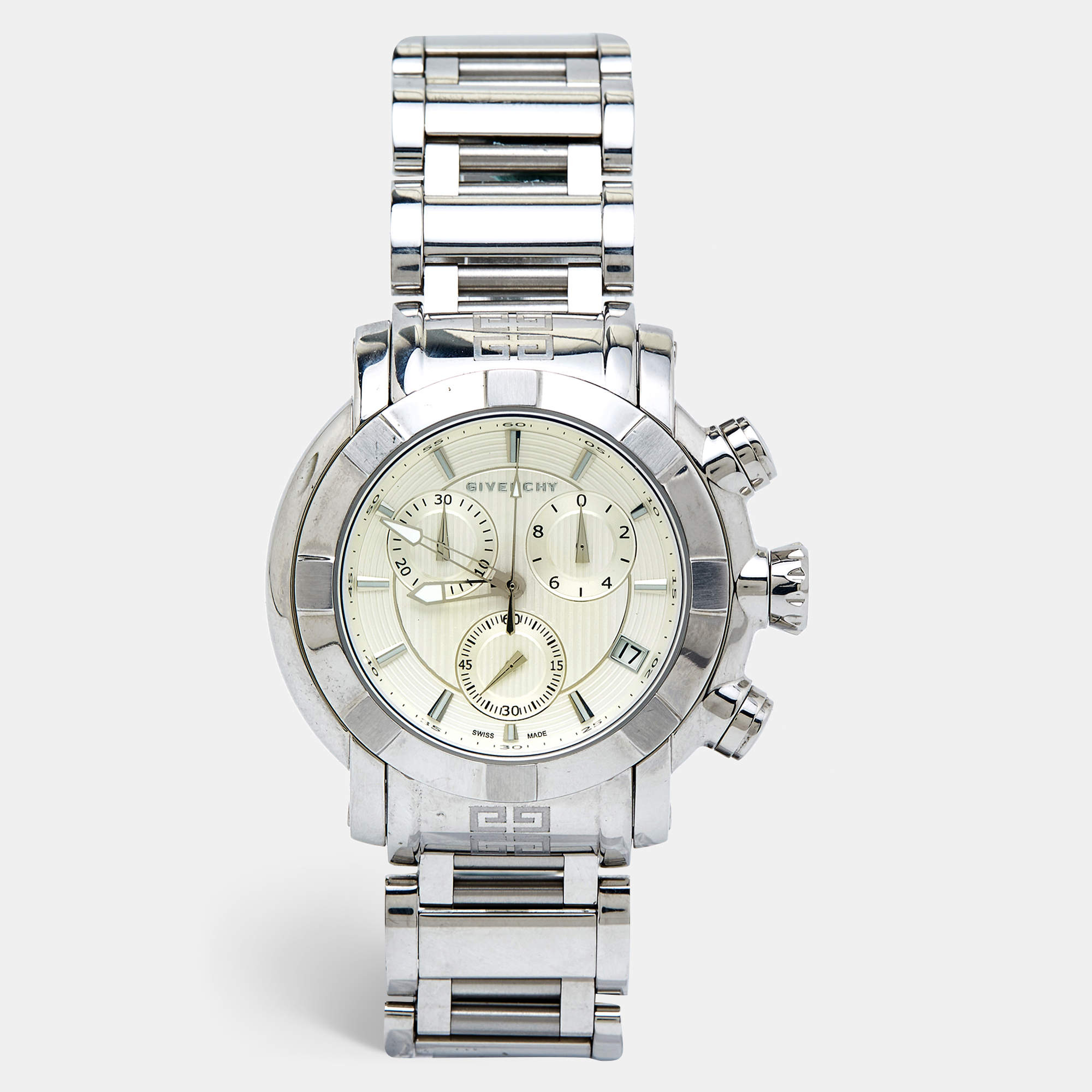 Givenchy Silver Stainless Steel GV.5220J Men's Wristwatch 48 mm