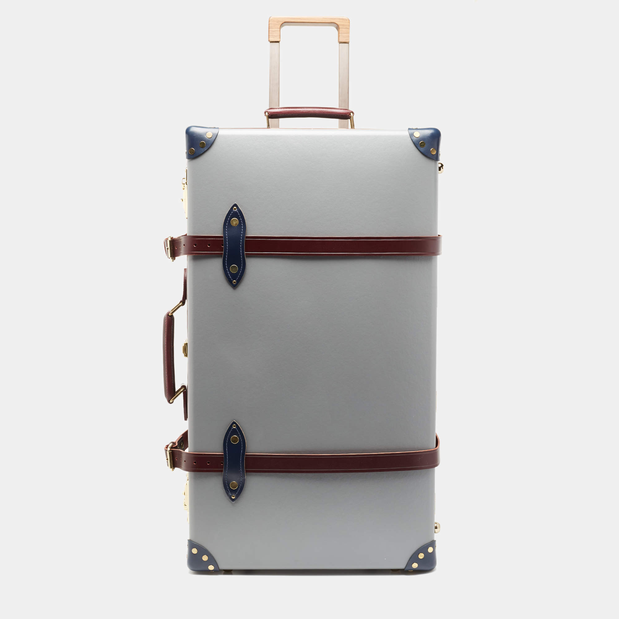 Globe-Trotter Tricolor Fiber Board And Leather Medium Centenary Check In Suitcase