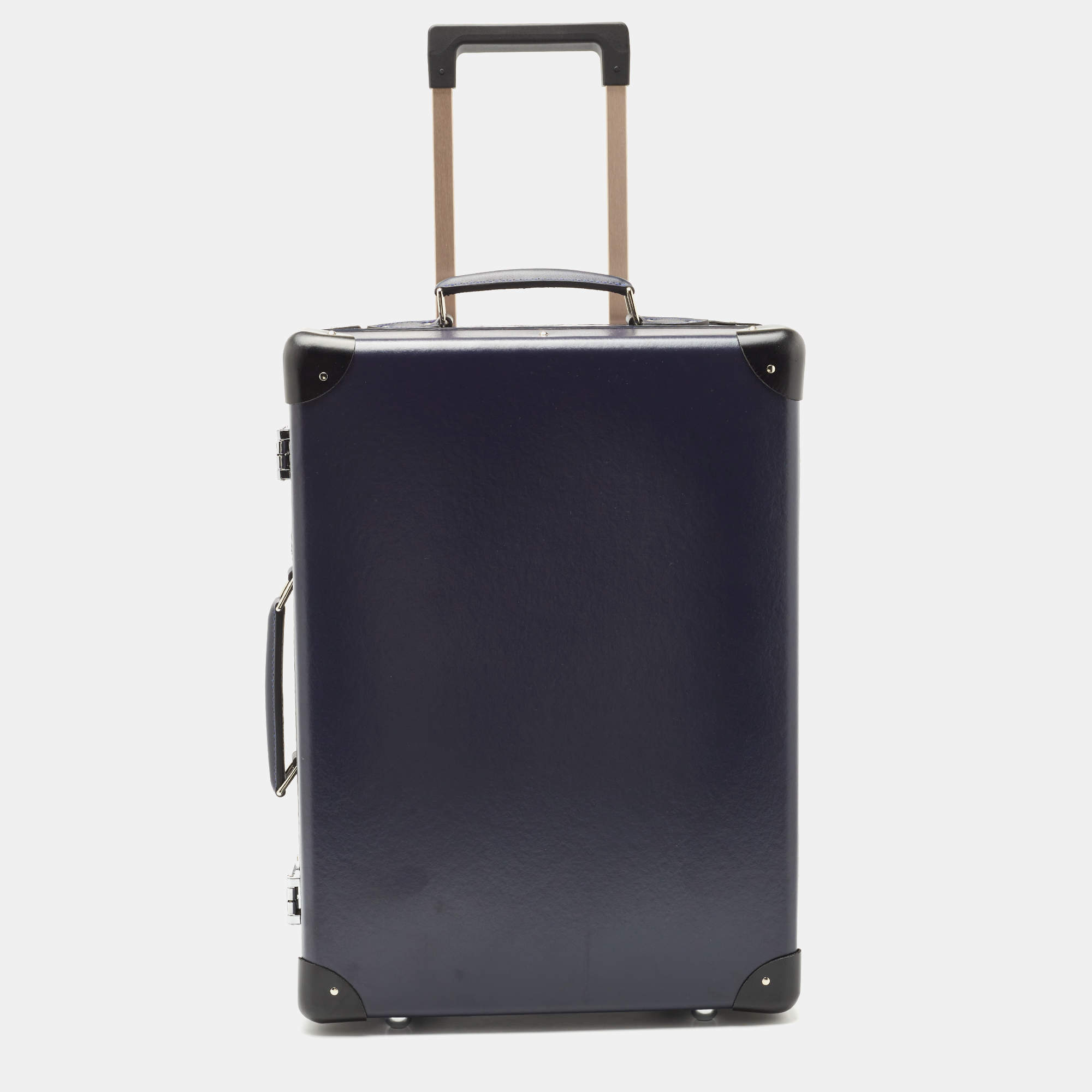 مملوكة مسبقًا Globe-Trotter Navy Blue Fibreboard 2 Wheels Carry-On Suitcase 50
