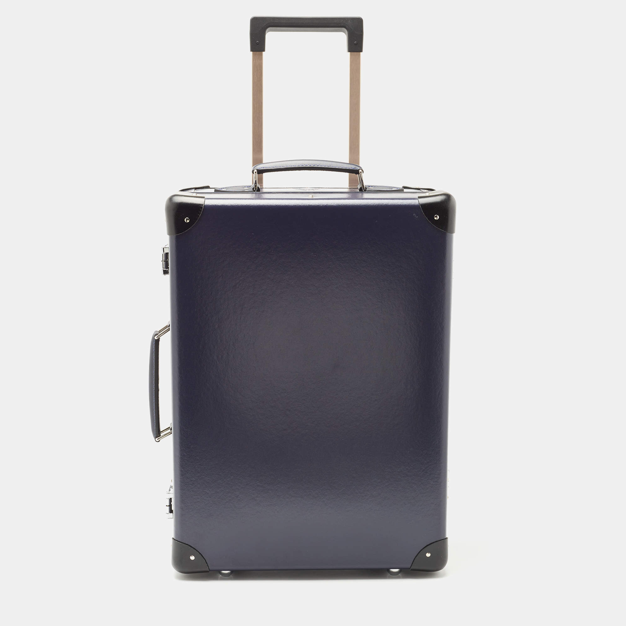 Globe-Trotter Navy Blue Fibreboard 2 Wheels Carry-On Suitcase 50