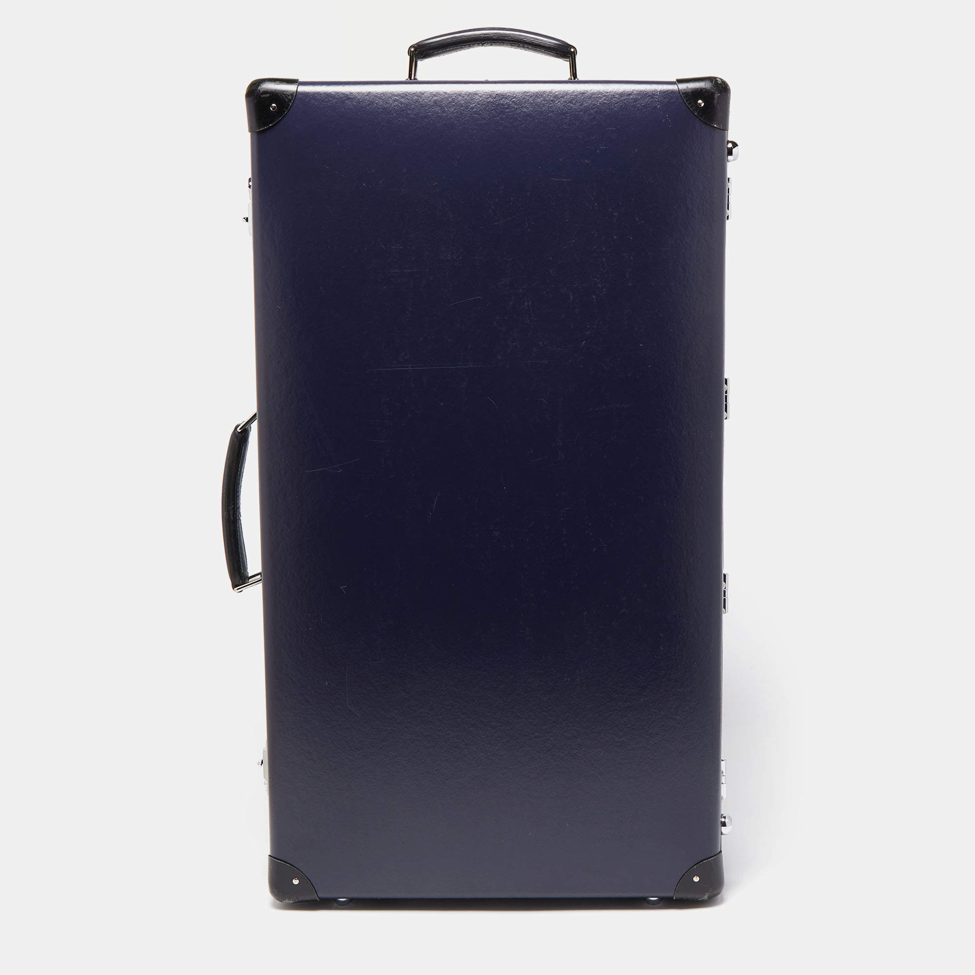 Globe-Trotter Navy Blue Fibreboard Large 2 Wheels Check-In Suitcase 