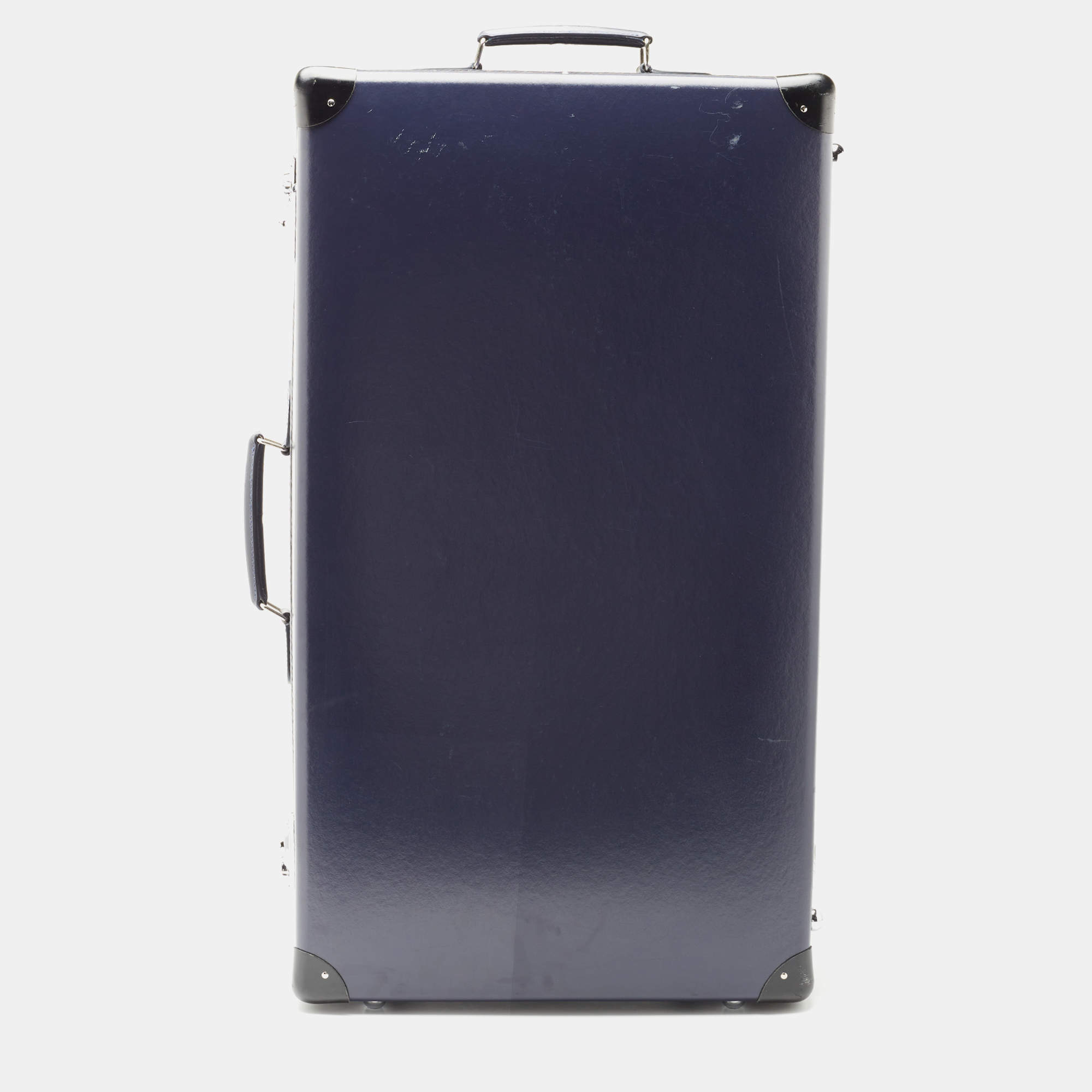 Globe-Trotter Navy Blue Fibreboard Large 2 Wheels Check-In Suitcase 