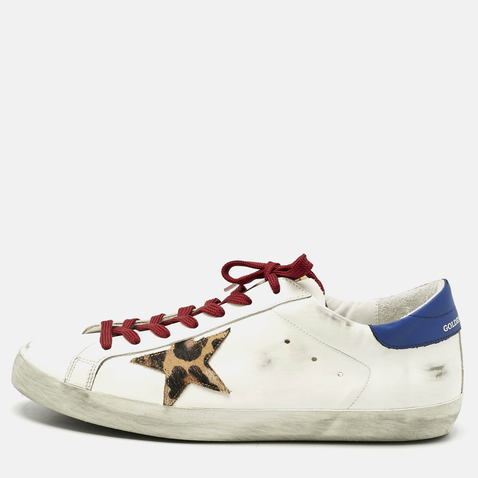 Pre Owned Golden Goose Multicolor Leather Super Star Sneakers Size 45