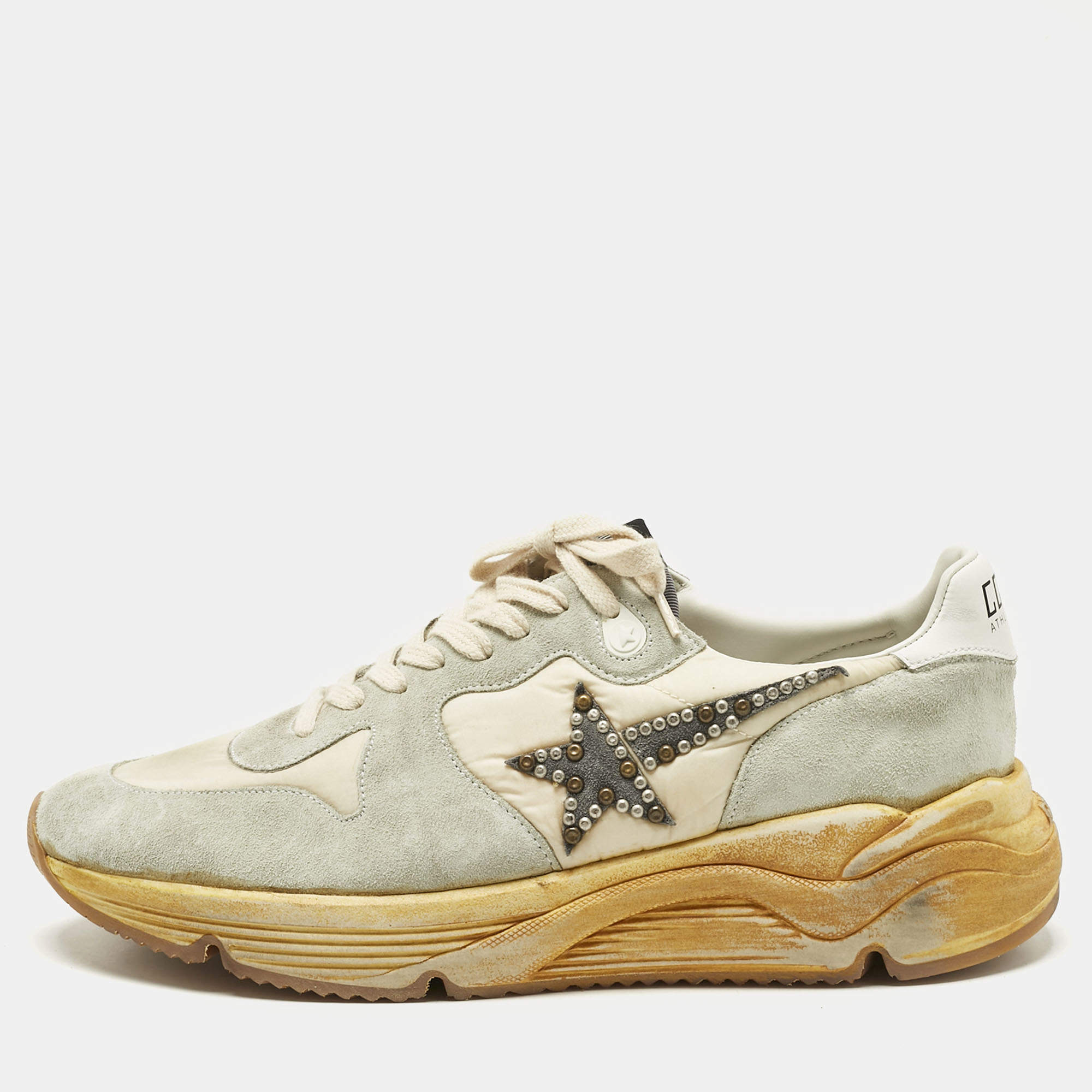 Pre Owned Golden Goose Multicolor Suede and Nylon Running Sneakers Size 44