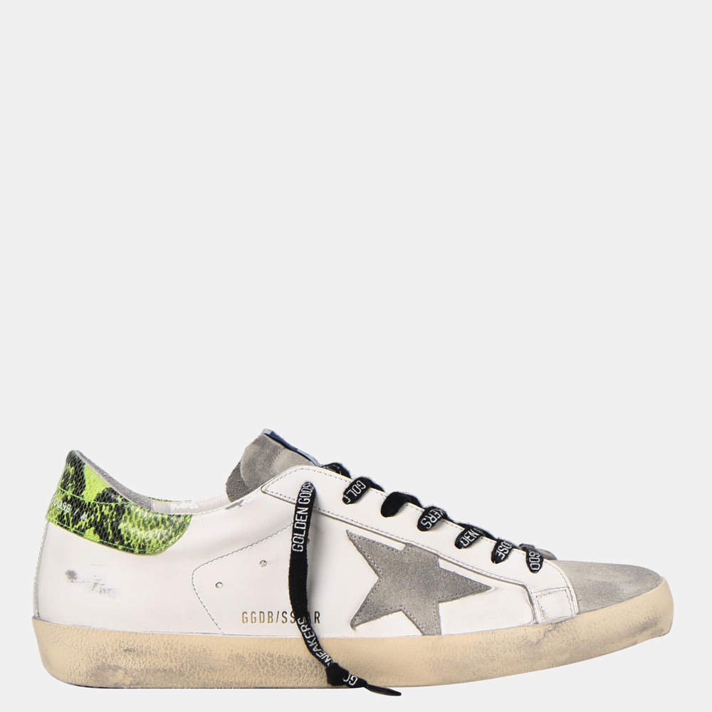 Pre Owned Golden Goose White Super-Star Classic Low-Top Sneakers Size EU 41
