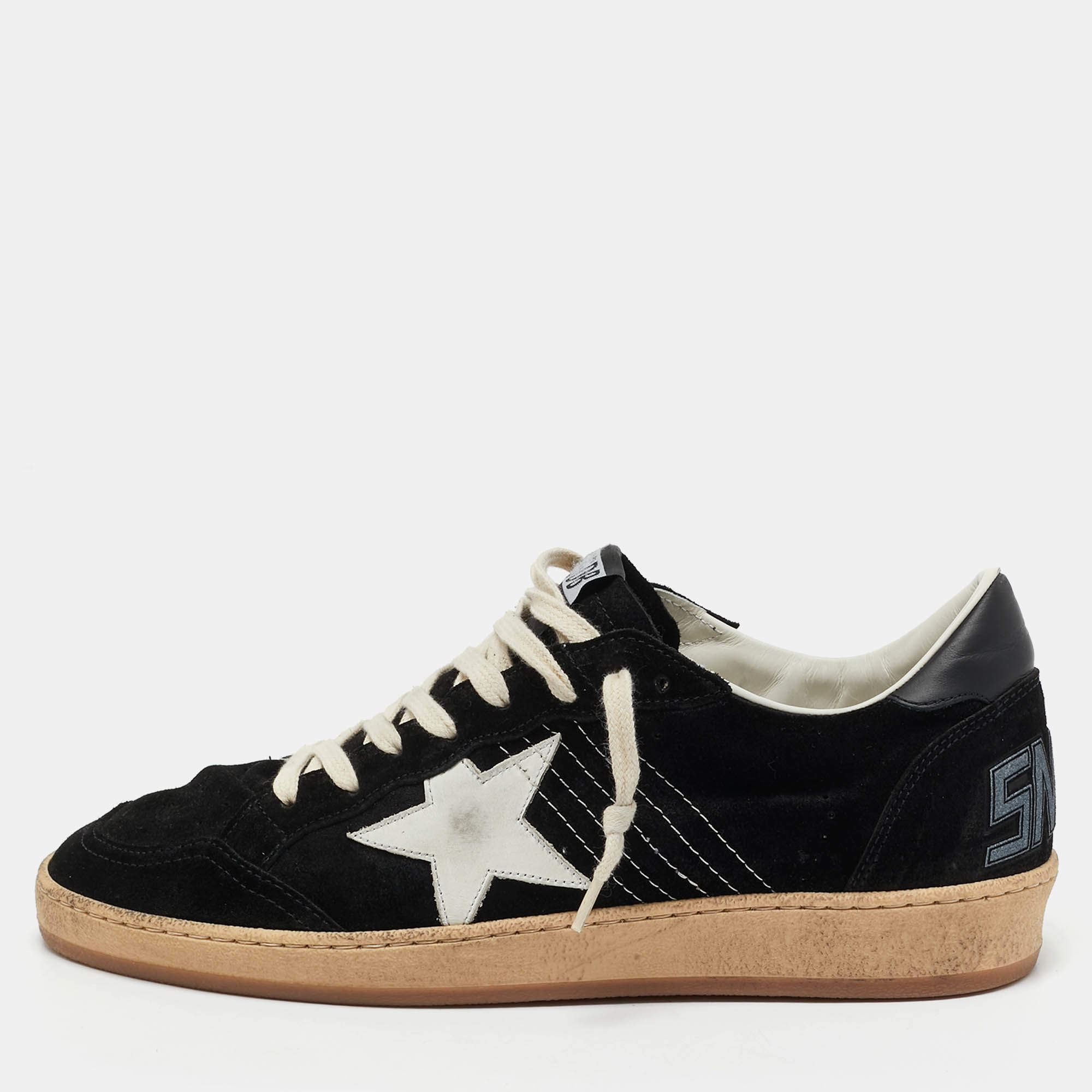 Golden Goose Black Suede and Mesh Stardan Low Top Sneakers Size 43