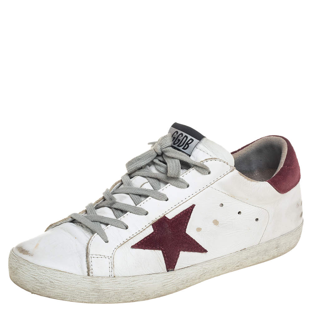 Pre Owned Golden Goose White Leather Superstar Sneakers Size 40