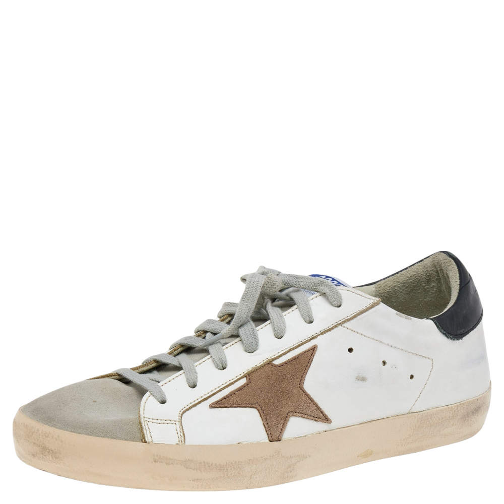 Golden Goose White/Grey Suede And Leather Low Top Sneakers Golden Goose White/Grey Suede And Leather Low Top Sneakers