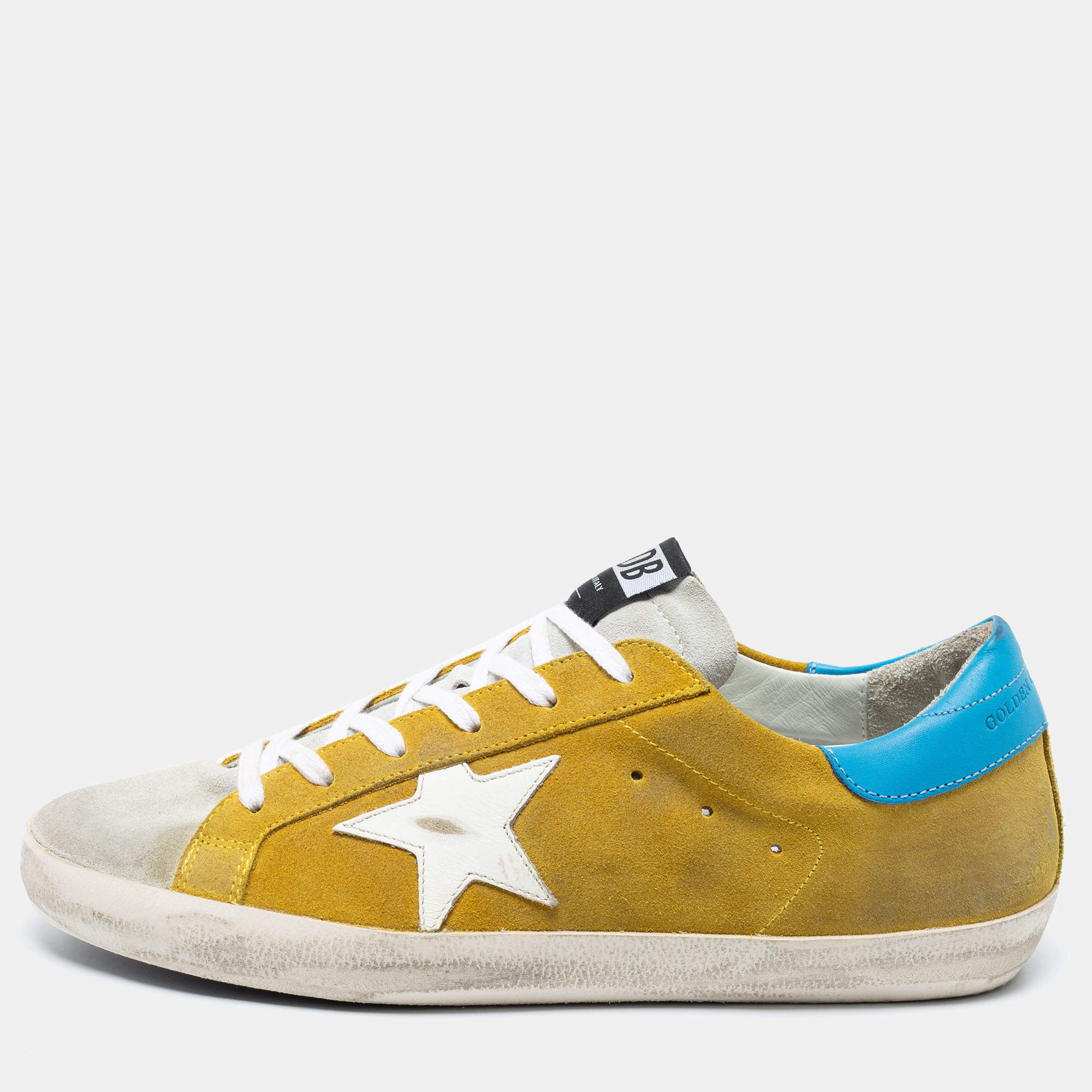 Pre Owned Golden Goose Multicolor Suede Superstar Lace Up Sneakers Size 41