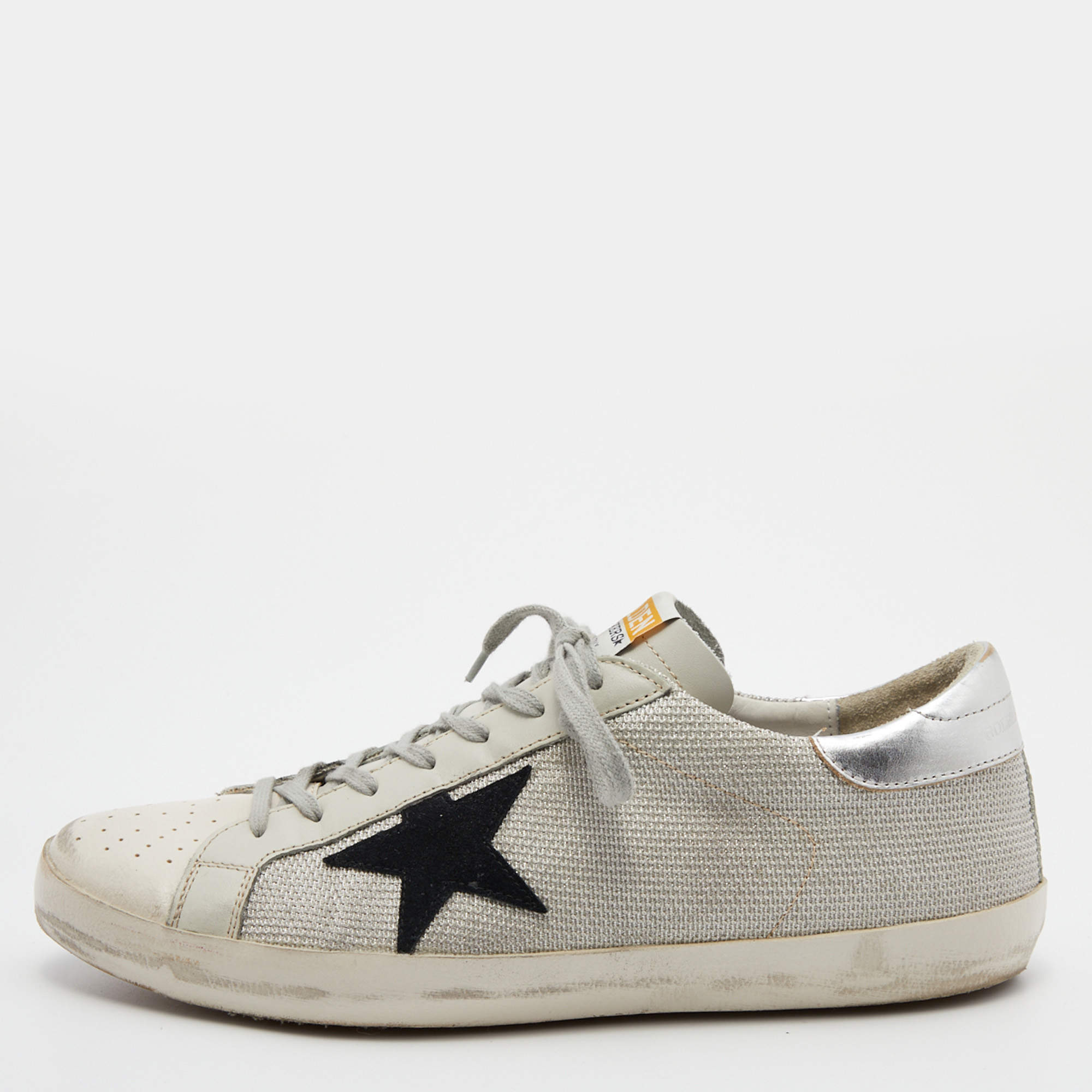 Golden Goose Multicolor Leather and Mesh Superstar Sneakers Size 45