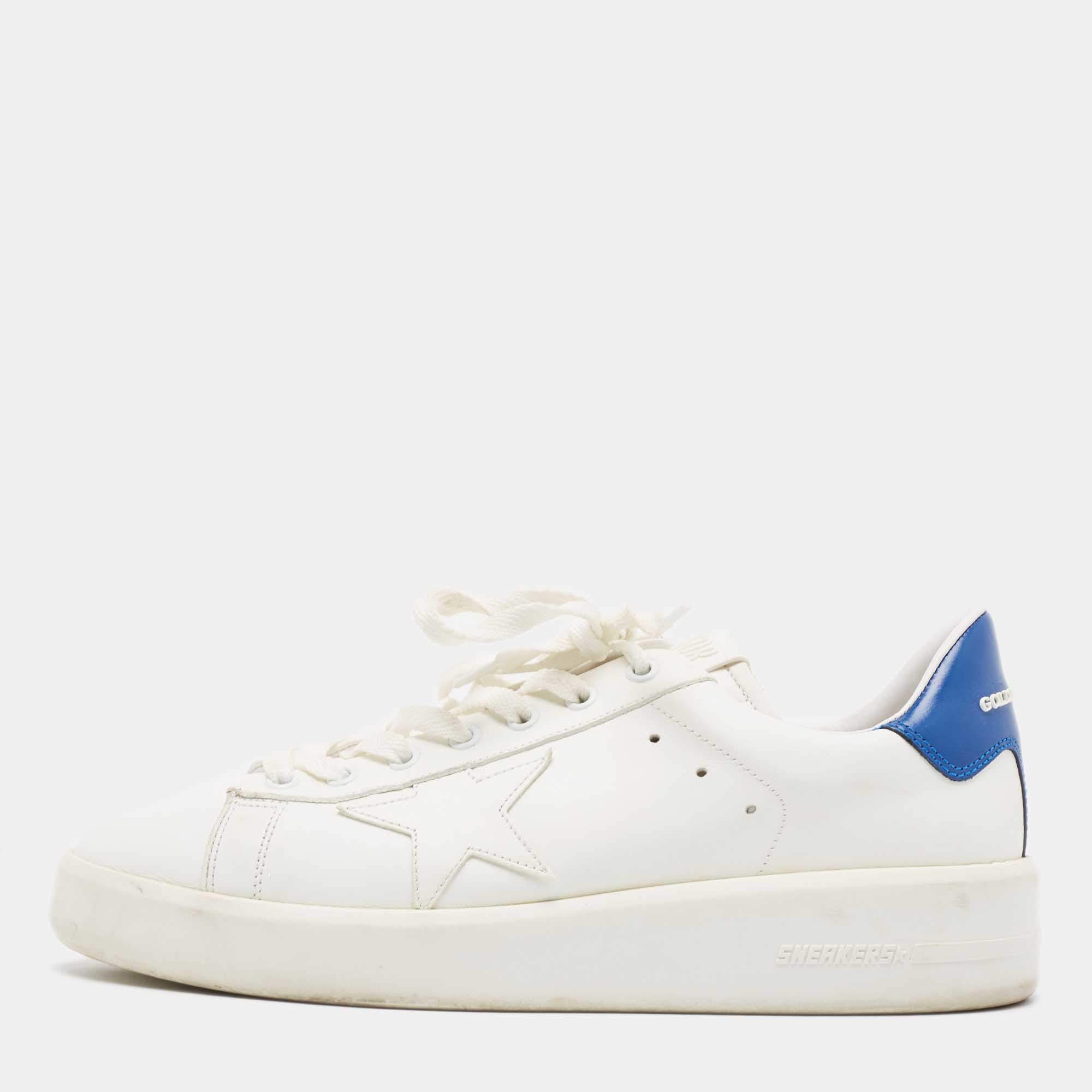 Pre Owned Golden Goose White Leather Supper Star Low Top Sneakers Size 41