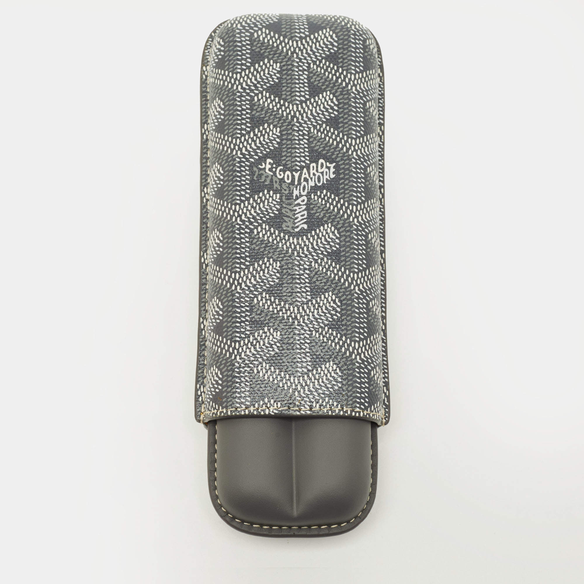 مملوكة مسبقًا جراب سيجار جويارد تشيرشل 2 جوياردين مقوى قماش وجلد رمادي