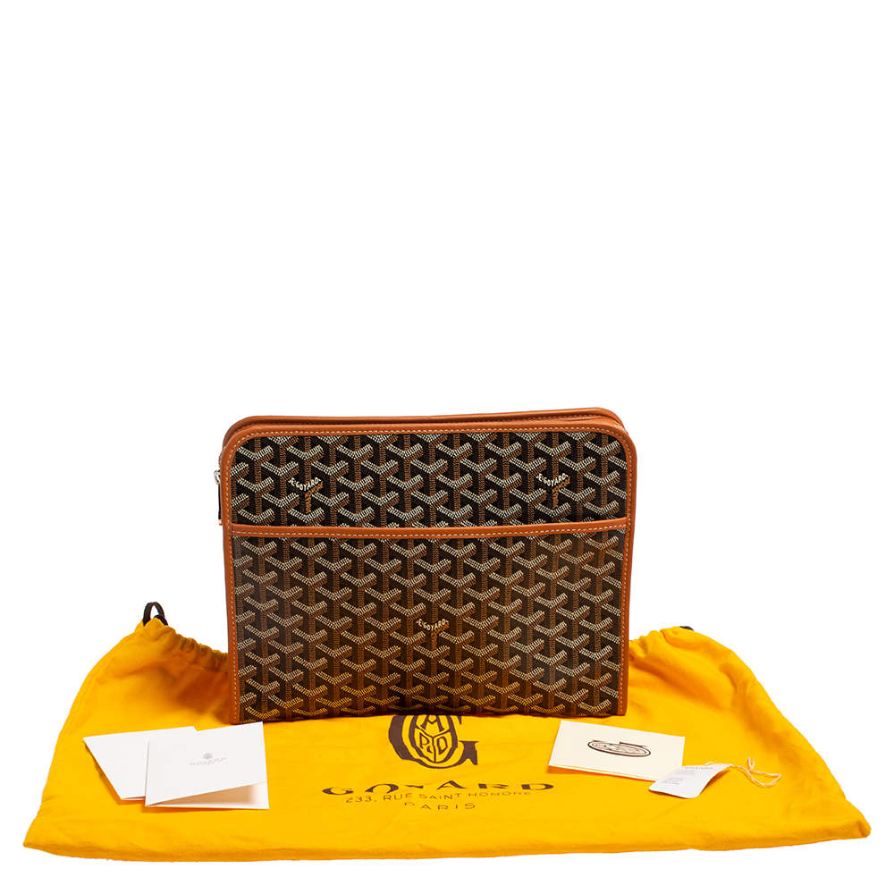 Goyard Brown And Black Goyardine Canvas And Chevroches Calfskin Jouvence MM  Toiletry Bag Silver Hardware Available For Immediate Sale At Sotheby's