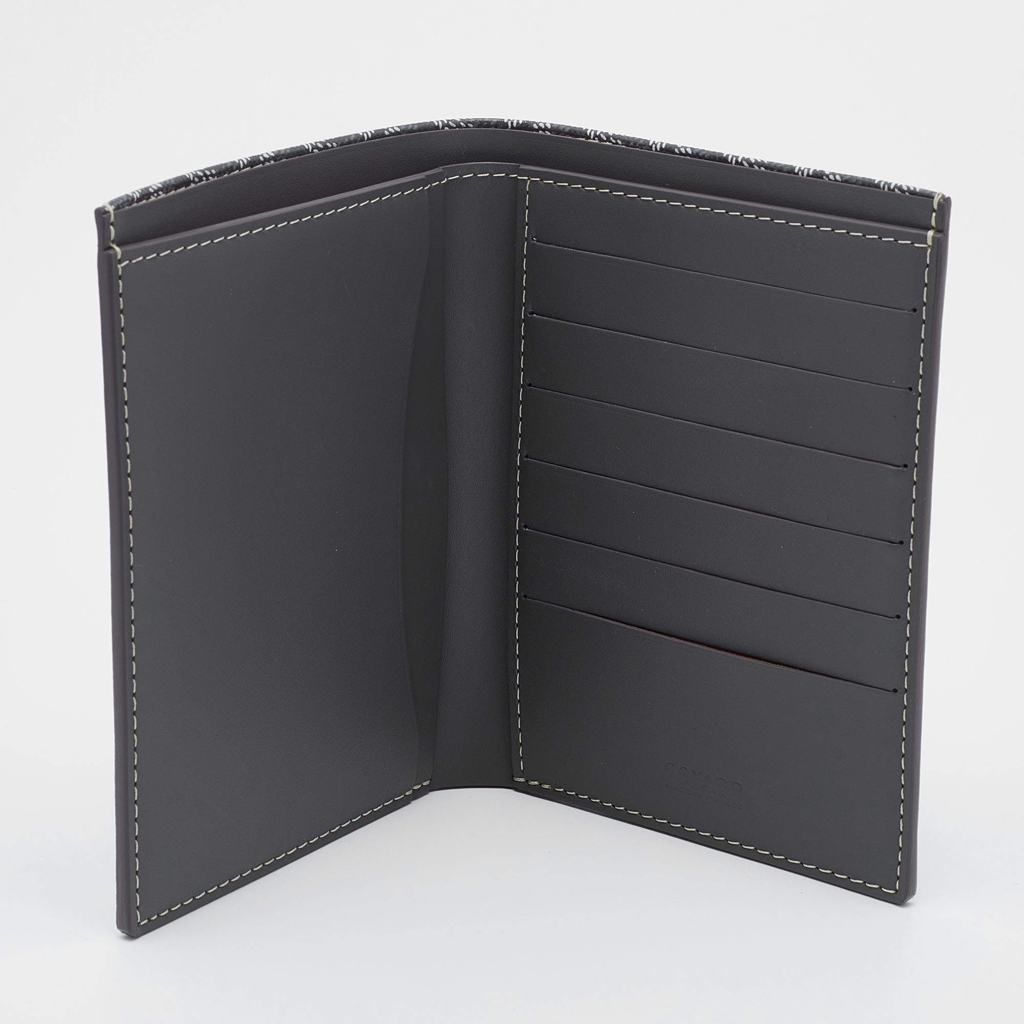 Goyard Dark Brown Goyardine Coated Canvas Grenelle Passport Holder