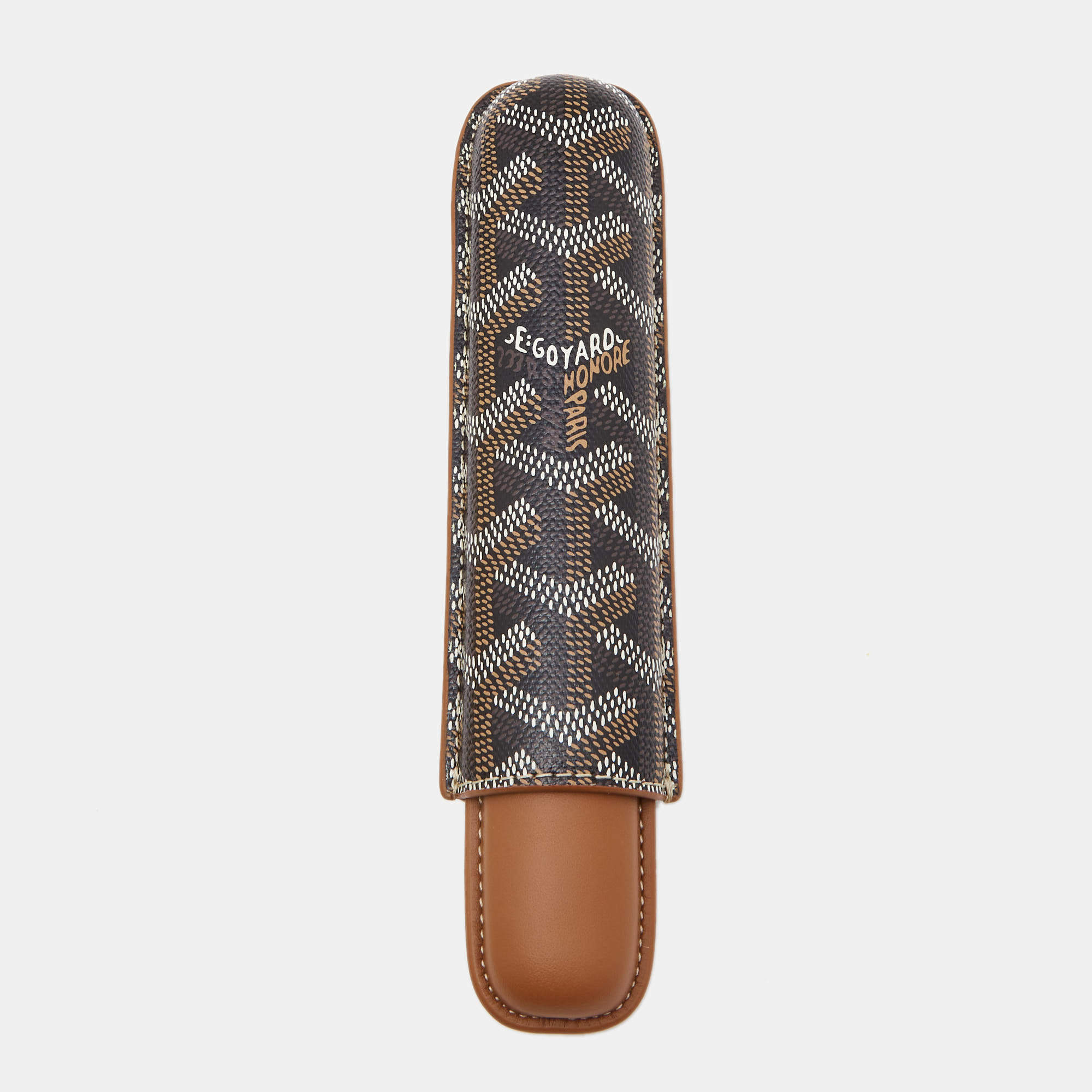Goyard Brown Goyardine Coated Cigarrete Churchill Case