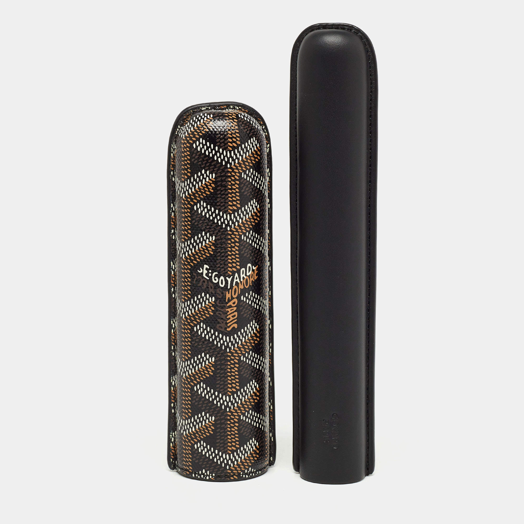 Goyard Black Goyardine Coated Canvas and Leather Churchill Cigar Case
