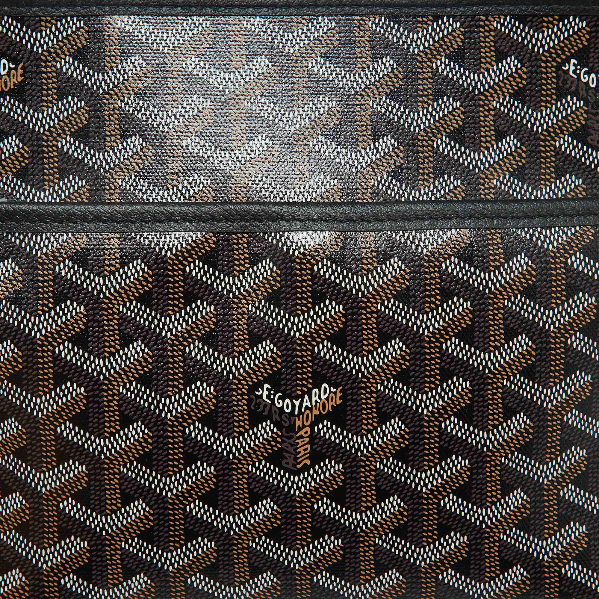 Pre Owned Goyard Black Goyardine Coated Canvas Jouvence MM Toiletry Pouch